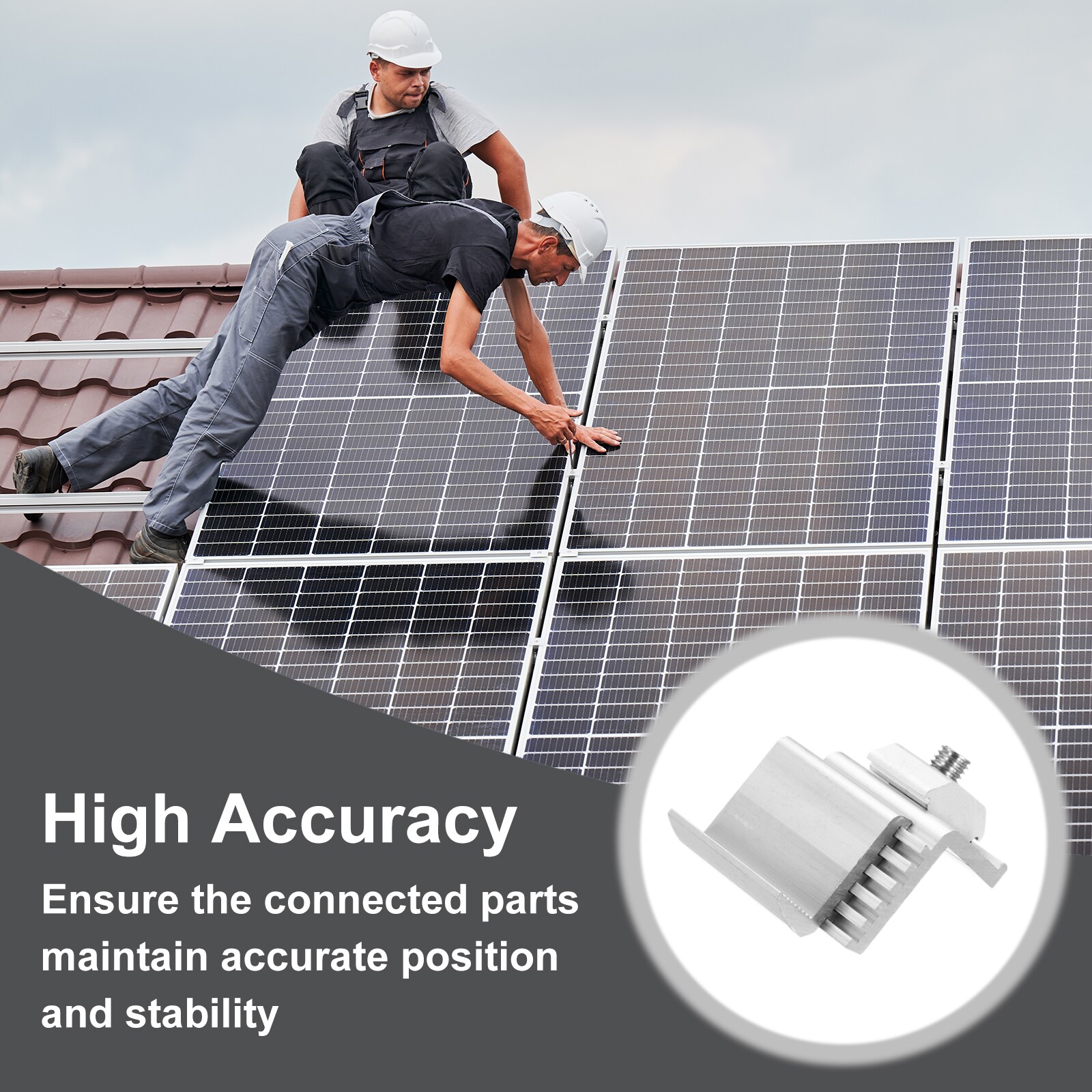 Unique Bargains 10pcs Adjustable Solar End Clamp Solar Panel Mount ...