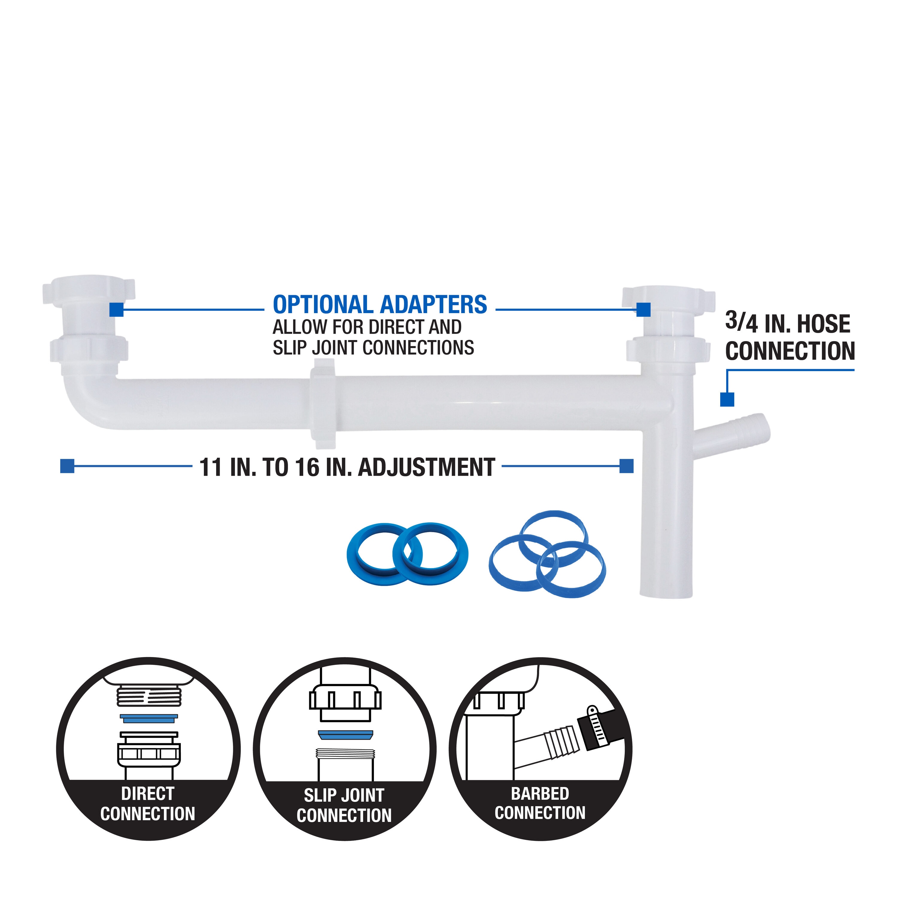 Dearborn 1000000496 1-1/2-in Plastic End outlet disposal kit