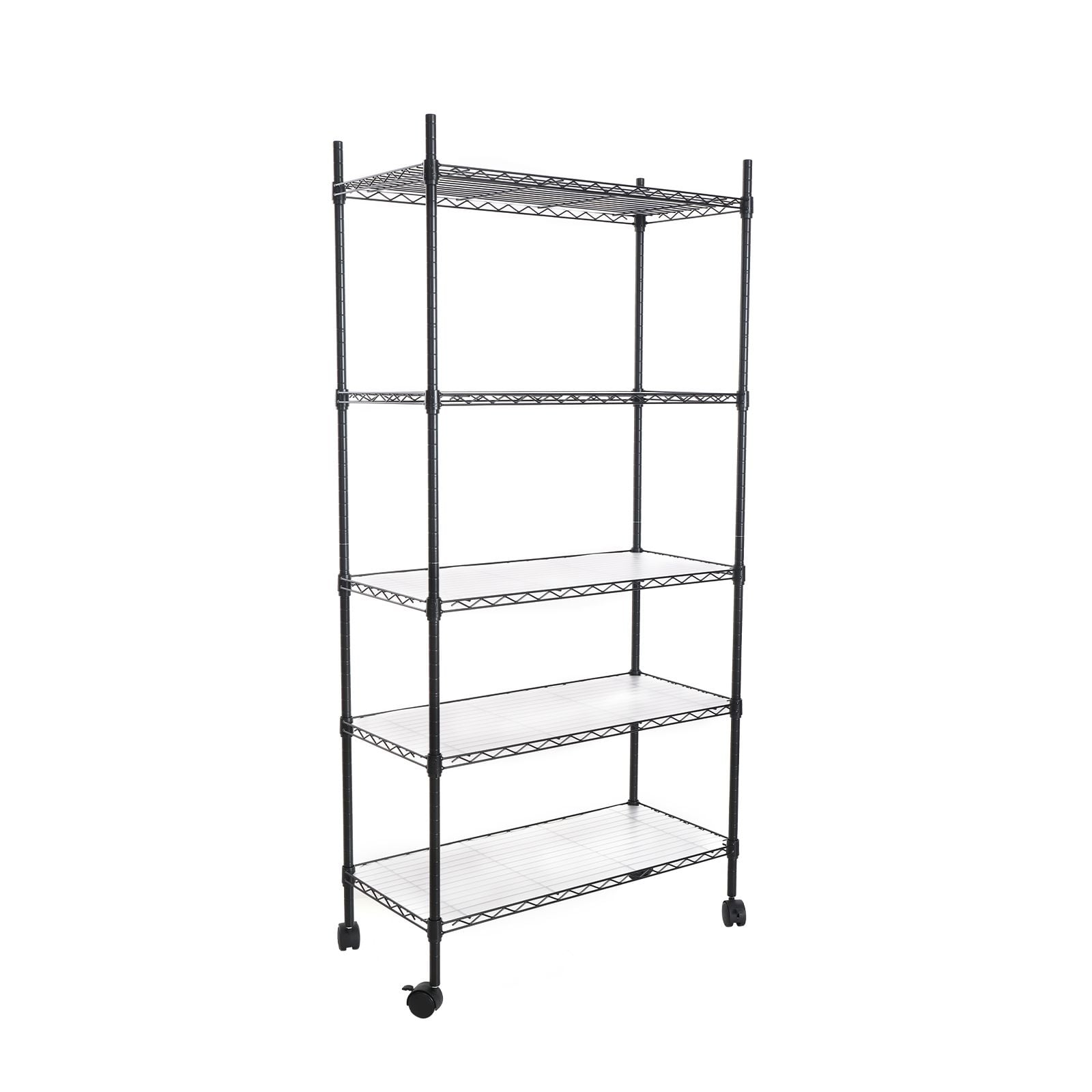 Siavonce ZX-627937 N/O 5 -Tier Heavy Duty Black Steel Utility shelving unit ( 30-in W x 14-in D x 60-in H )