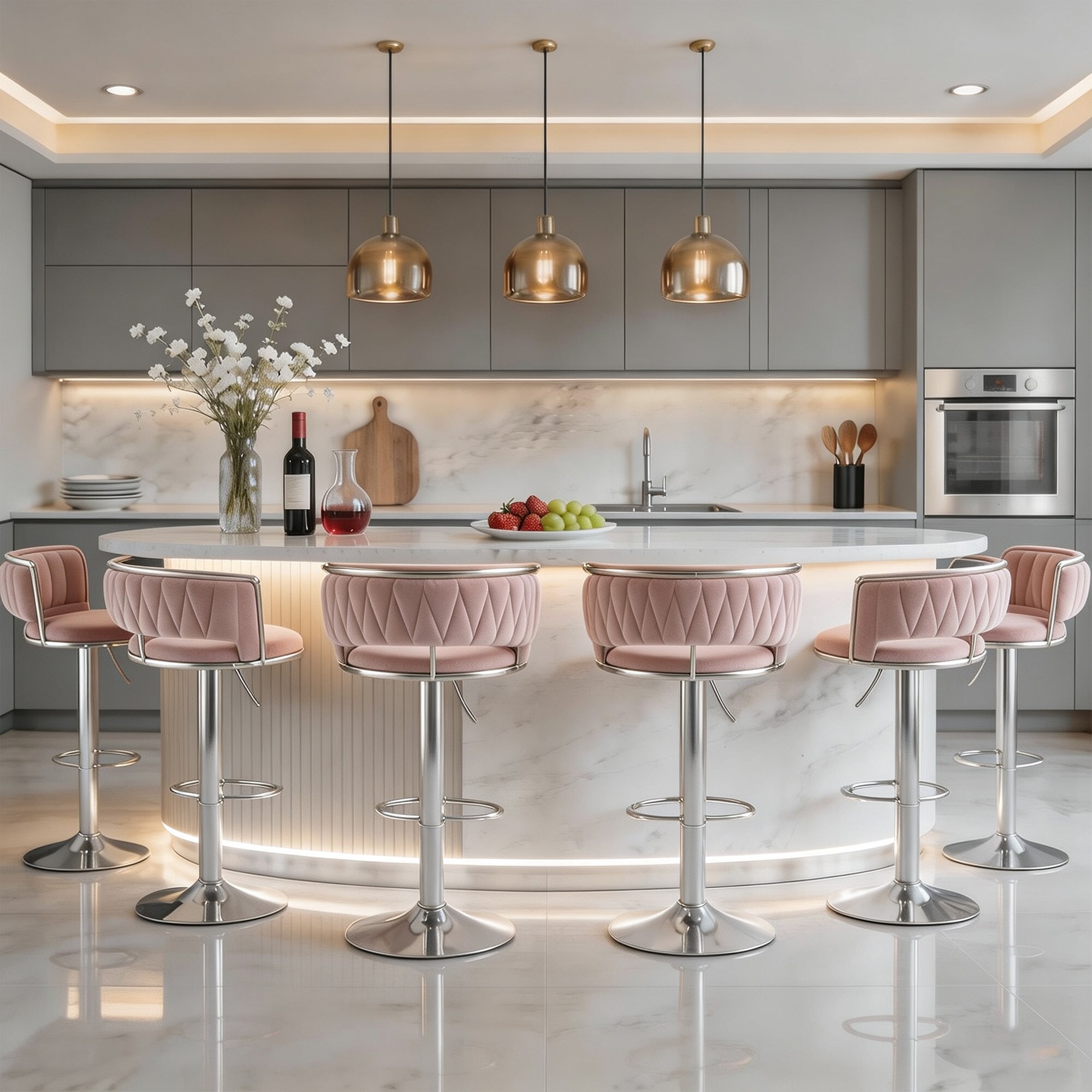 Dreamsidea LS-BA-SIL-2-PINK-6 stools - View #3