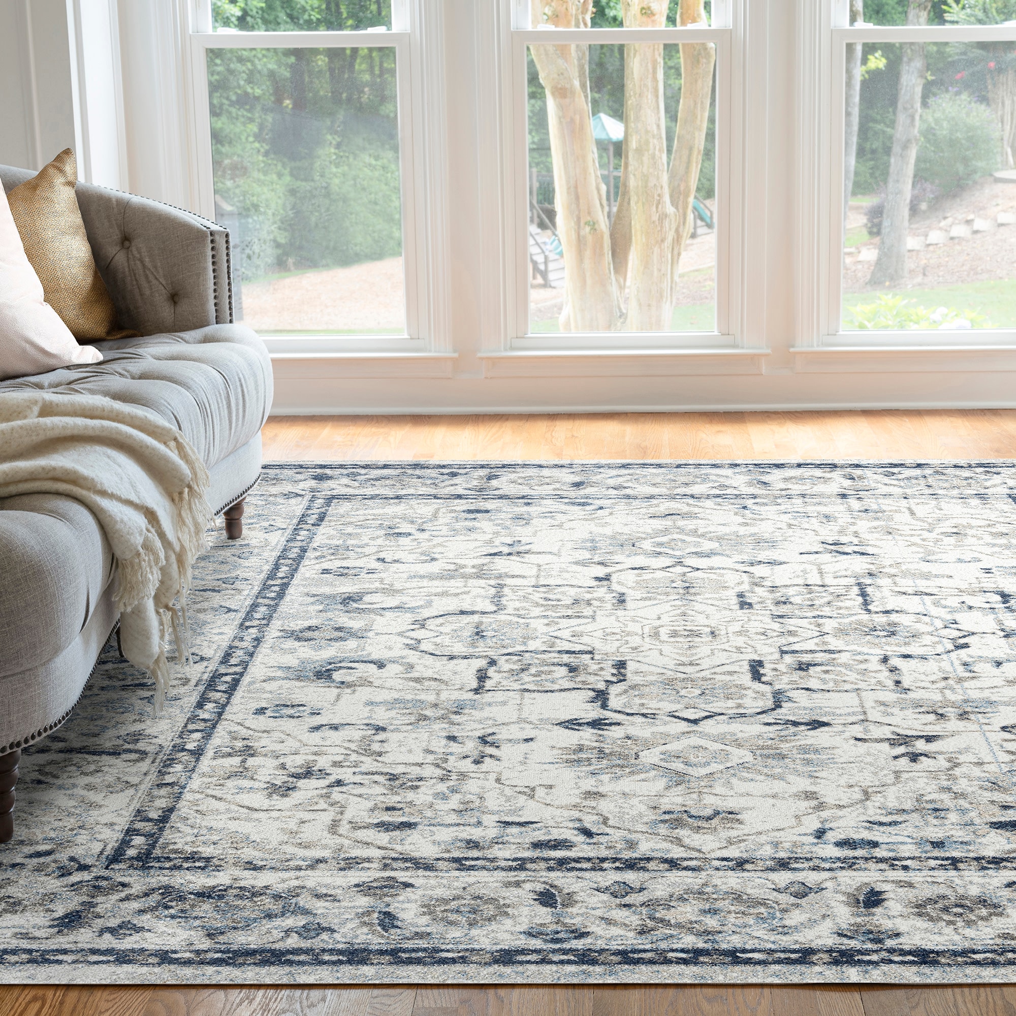 Tayse PLZ2117 8X10 Palazzo 8 x 10 (ft) Loomed Polypropylene Cream Rectangular Indoor Area rug