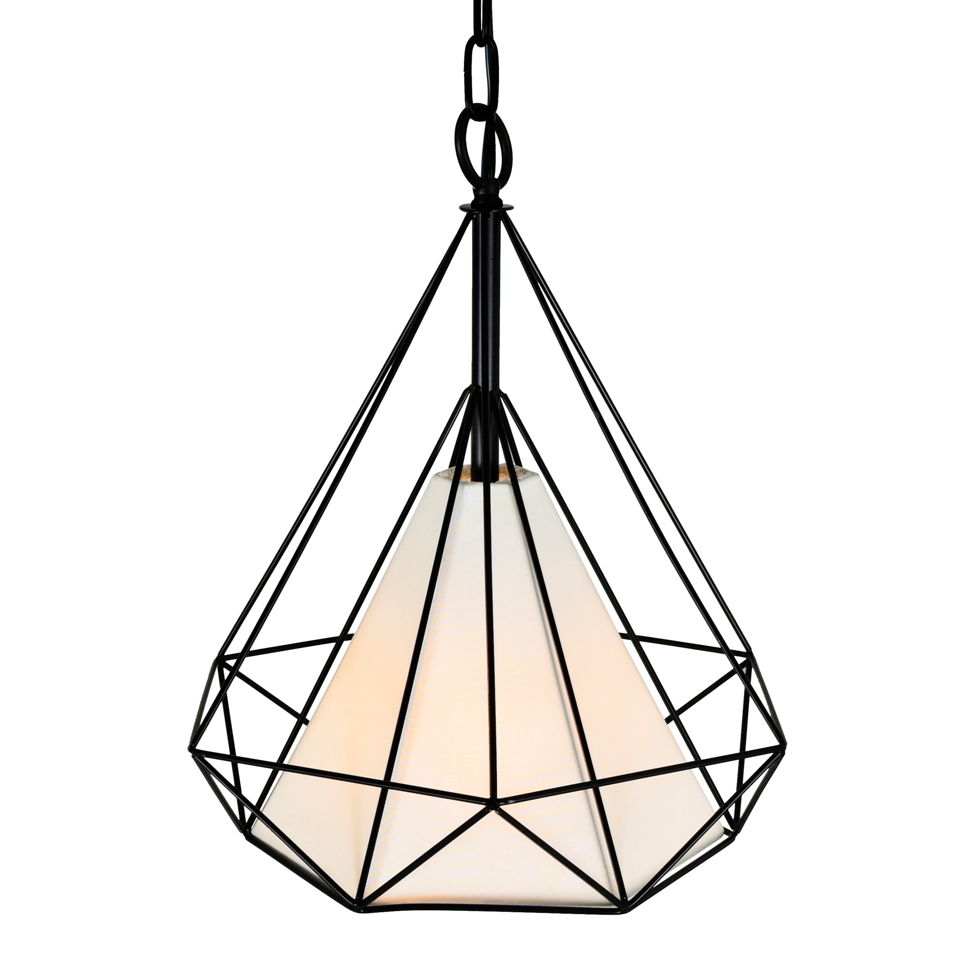Contemporary Chrome Diamond 20" Pendant Chandelier