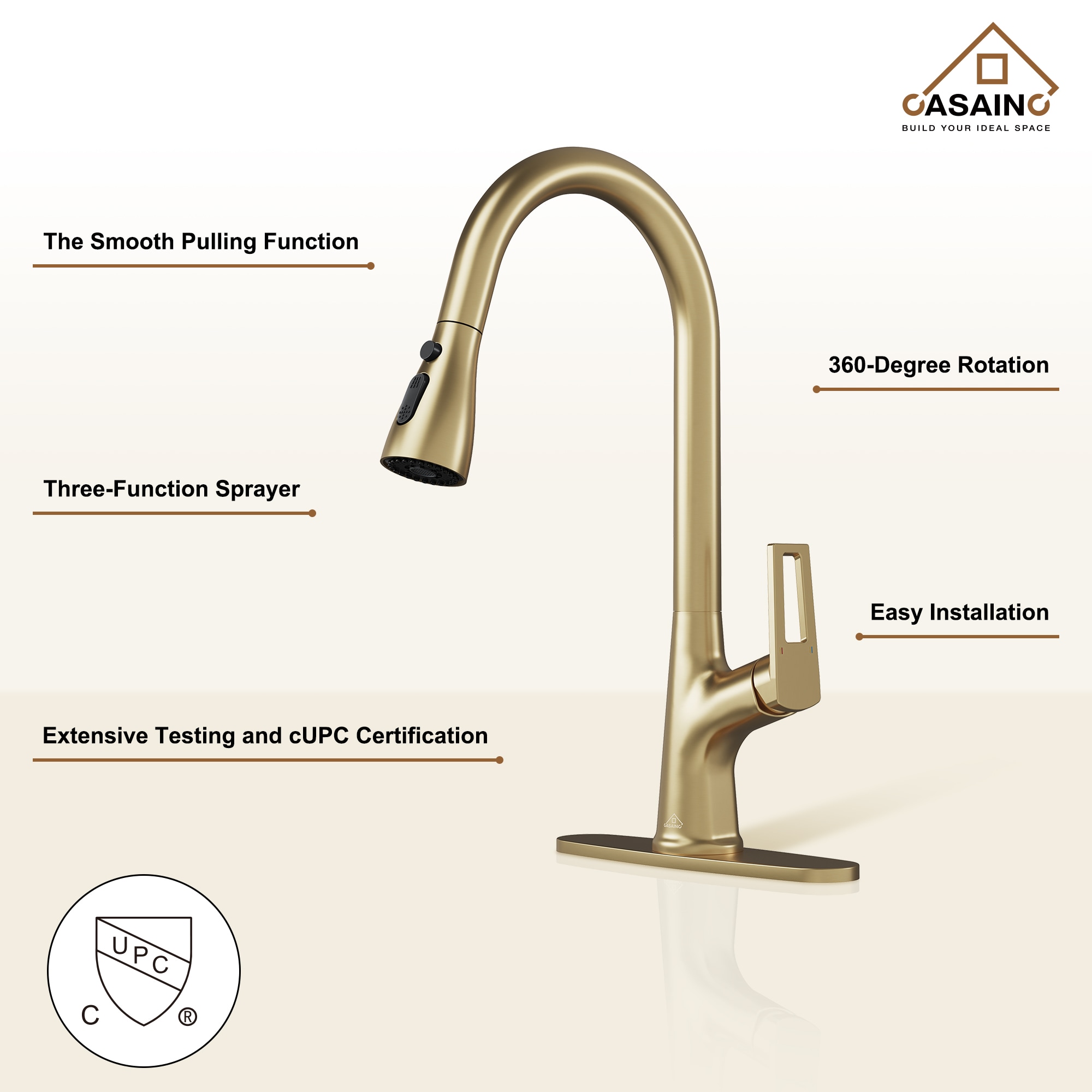 CASAINC CA-D4175-BG Kitchen-Faucets - View #5