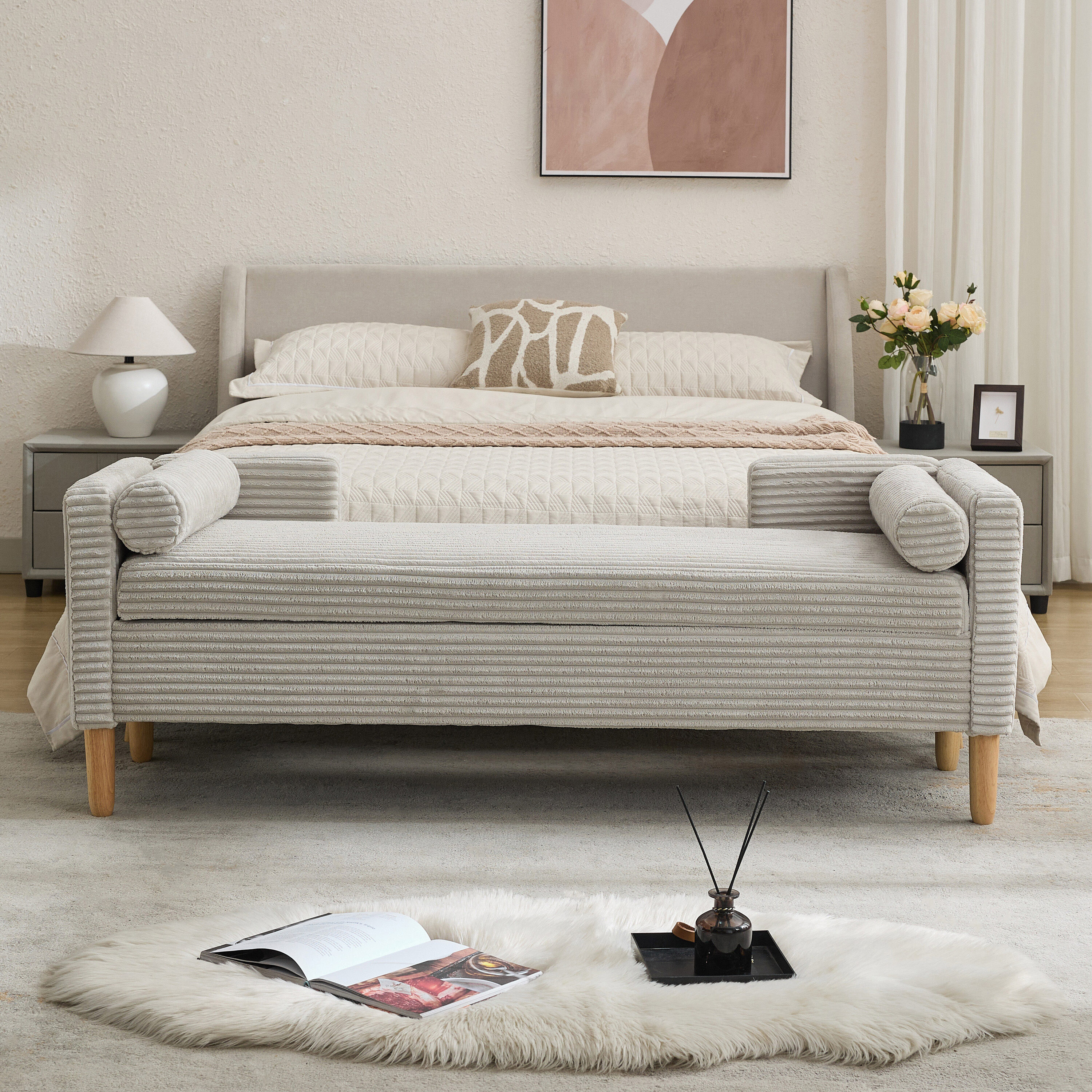 Hrinhom HC-S4112-LIGHT GRAY bench - View #3