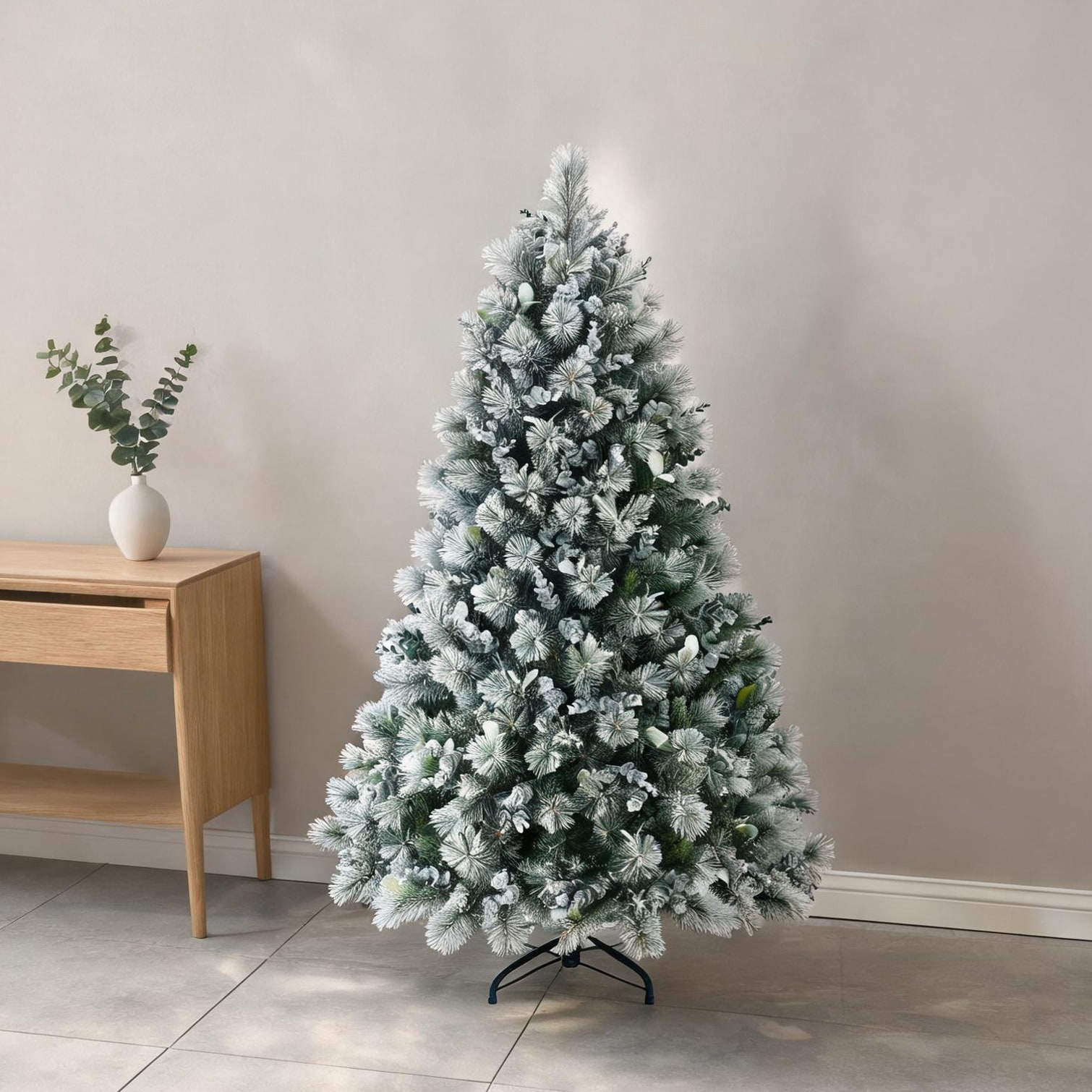 Naturefalls Storage Christmas Trees in Green 6.1 x 14 x 26 in with LED Lighting Pvc Full Artificial Fir Christmas Tree