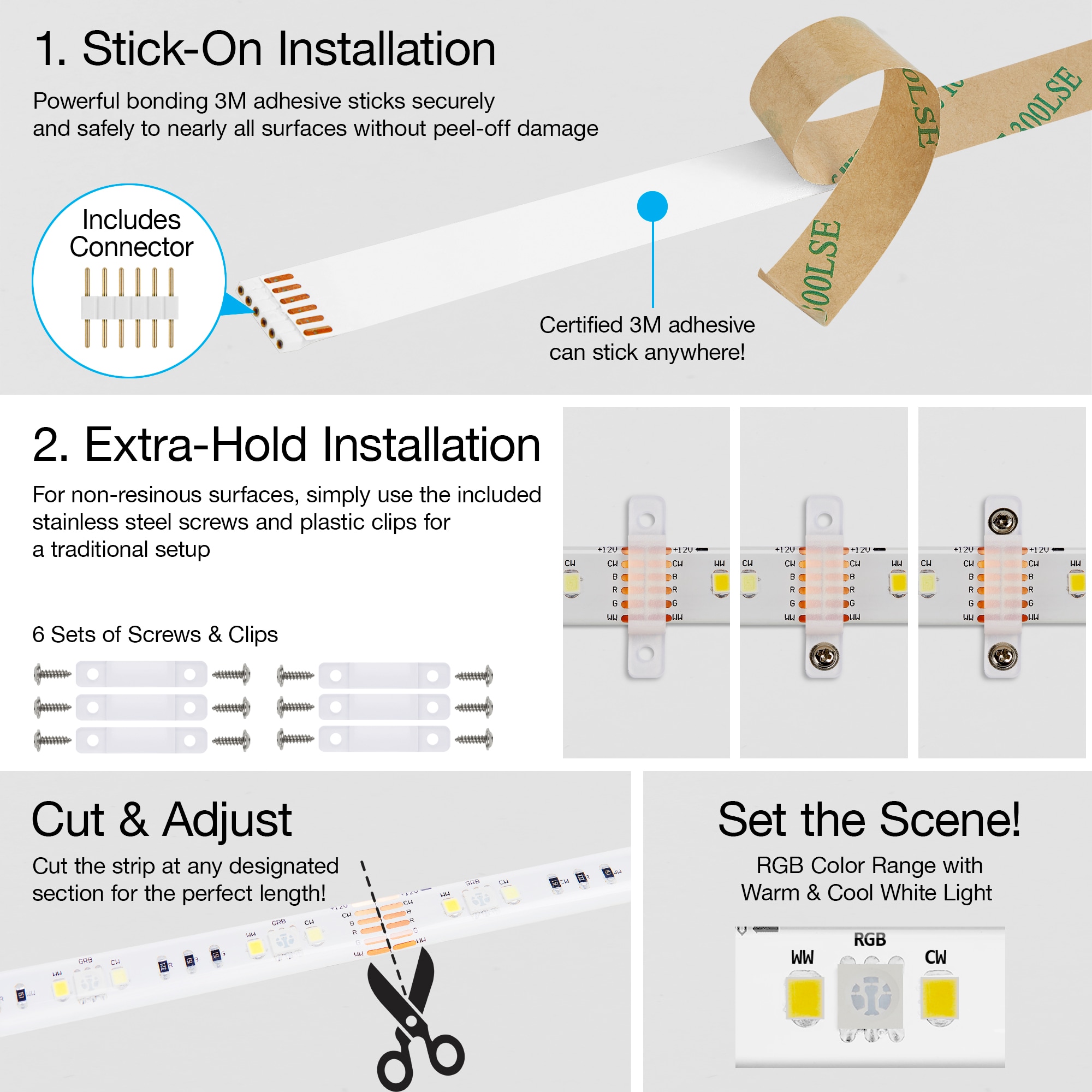 Geeni Geeni Prisma Plus Strip 116-in Smart Plug-in Led Under Cabinet 