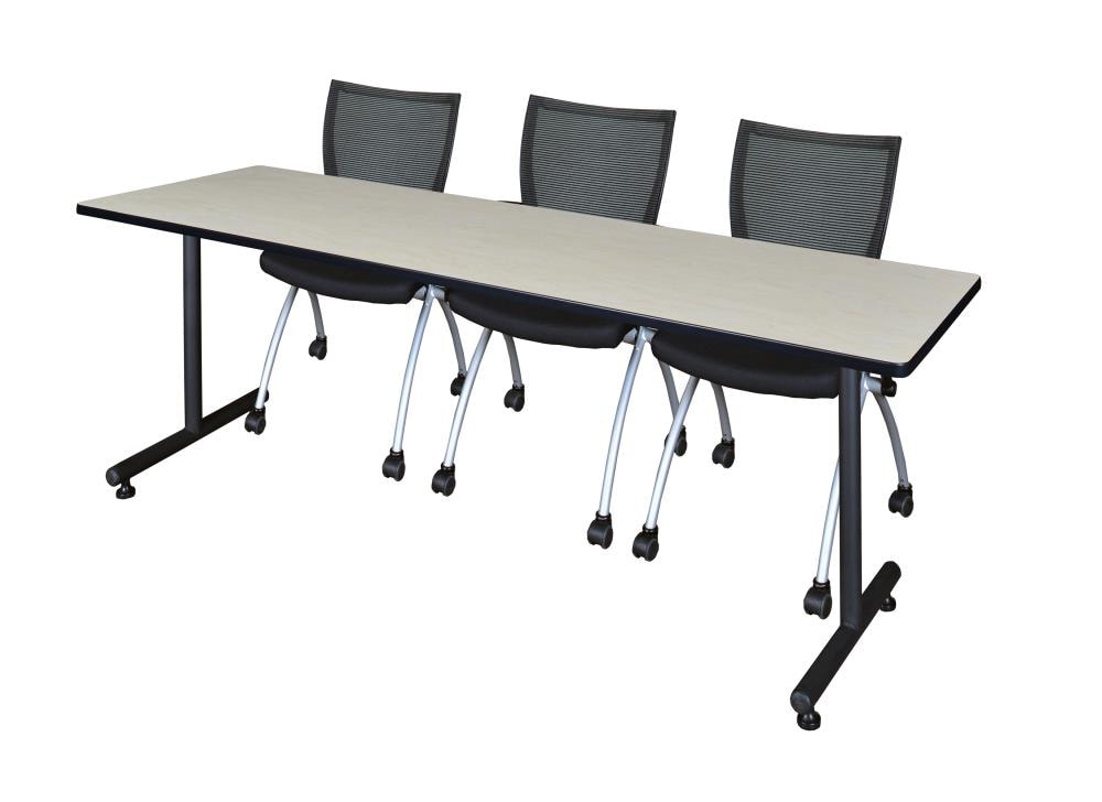 Regency MKTRCT8424PL09BK Training Off-white 4-Person Training Table (84-in W x 29-in H)