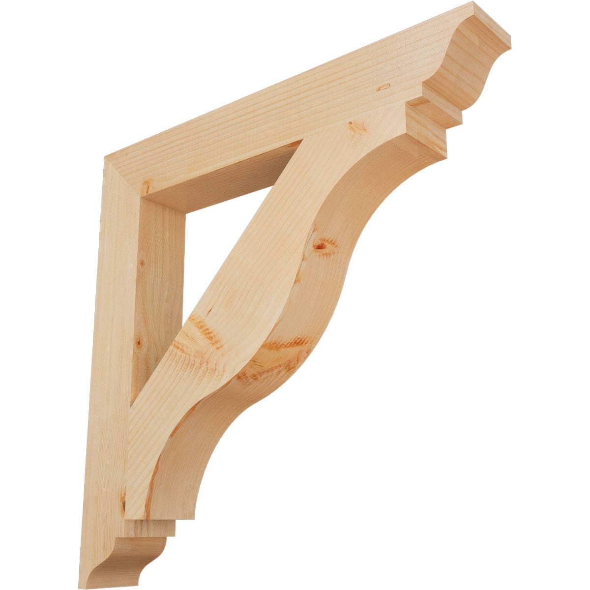Ekena Millwork BKT04X28X28FST01SDF Funston traditional smooth 3-1/2-in x 28-in x 28-in Douglas fir Brown Wood Standard bracket