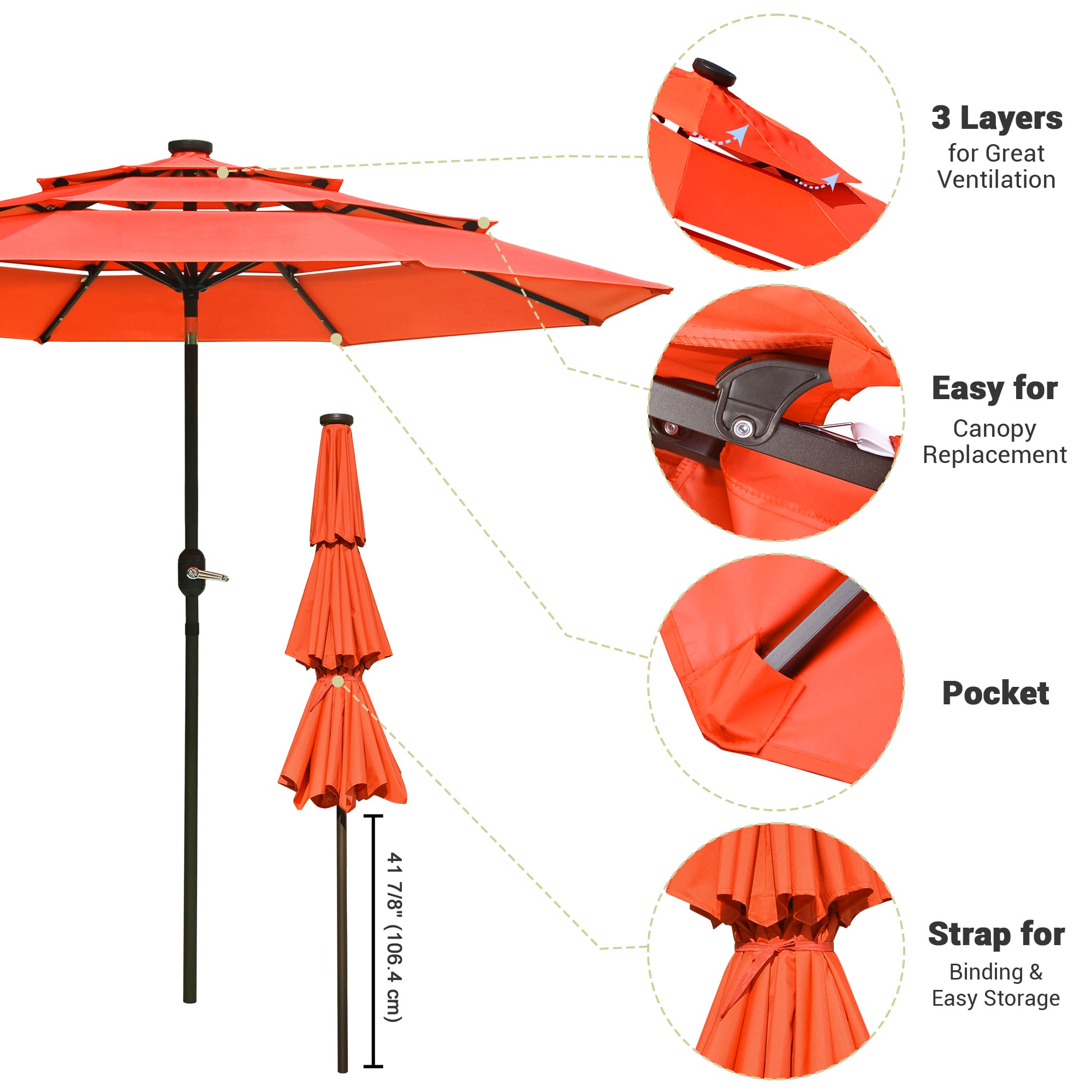 Yescom 07UMB041-3T9L-13-LO Umbrellas-2 - View #6