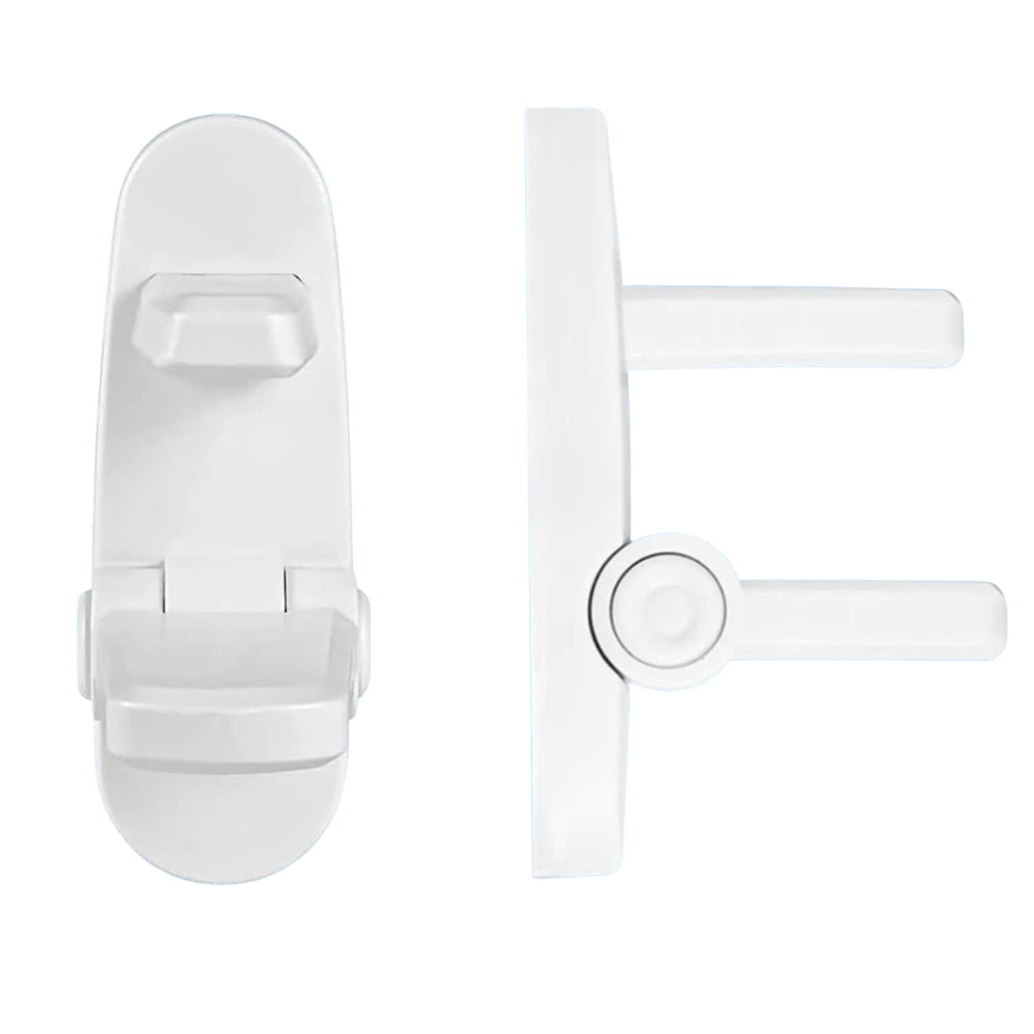 Etokfoks  childproof door lever lock 3 pack baby safety door handle locks with strong adhesive hinge mechanism easy one hand use white