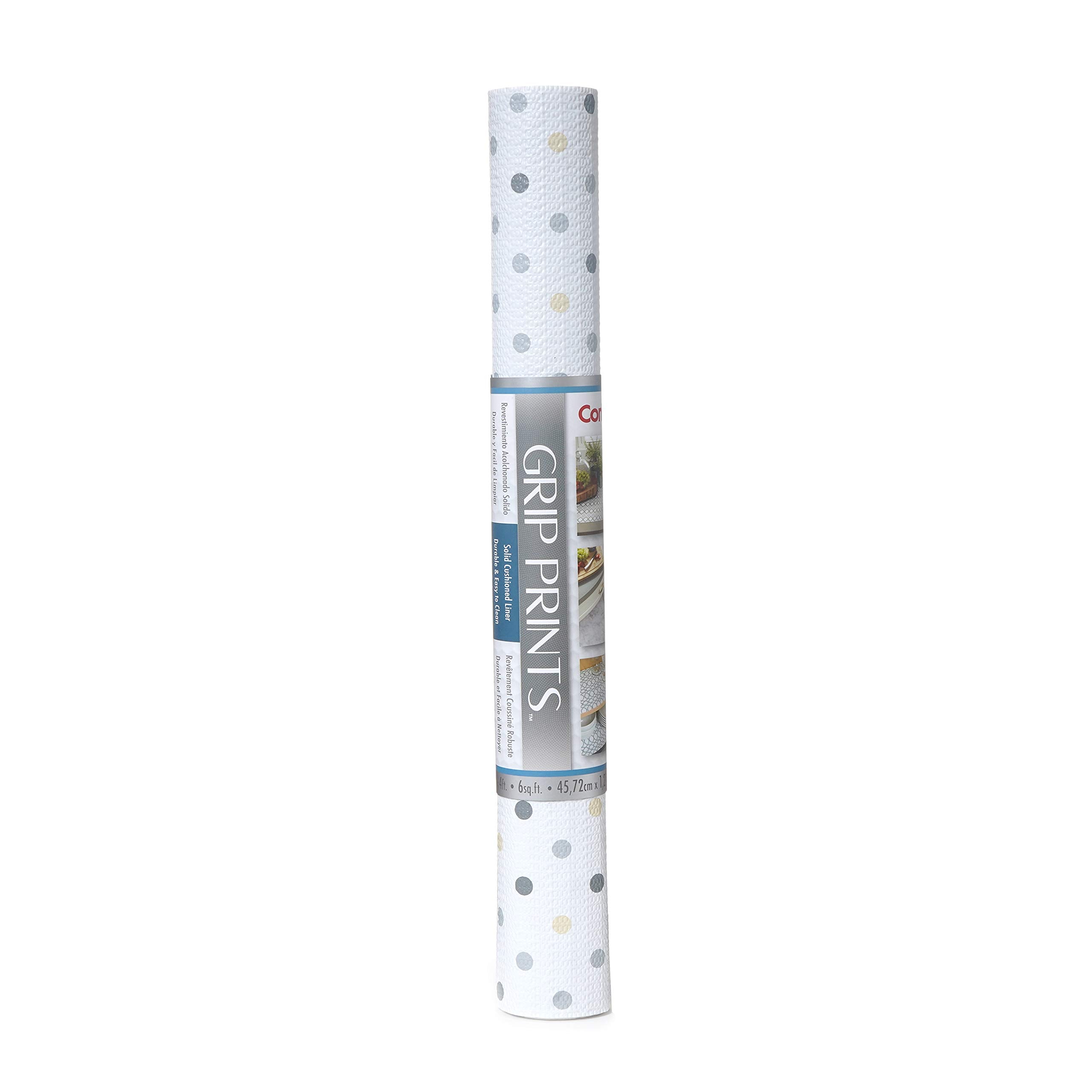 Con-Tact  Brand Grip Prints Shelf Liner Non-Adhesive Durable Liners Slip-Resistant Drawer and Cabinet Covering 18 x 4' Dottie Grey Pack of 1 Roll