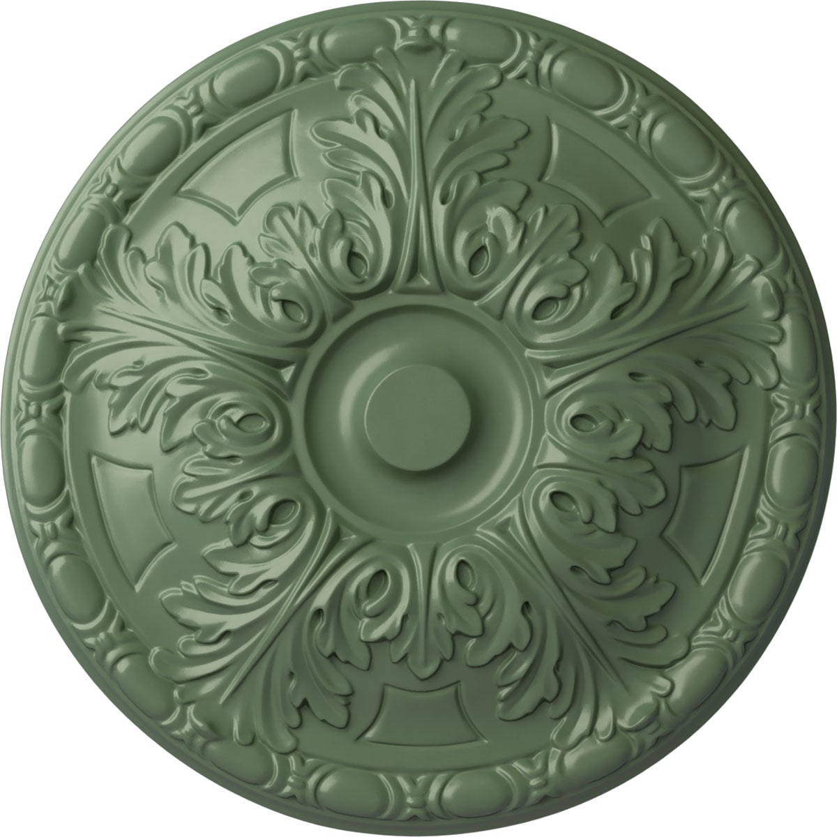 Ekena Millwork CM16GAAGF Granada 15.75-in W x 15.75-in L Painted Athenian Green Polyurethane Whole Ceiling Medallion