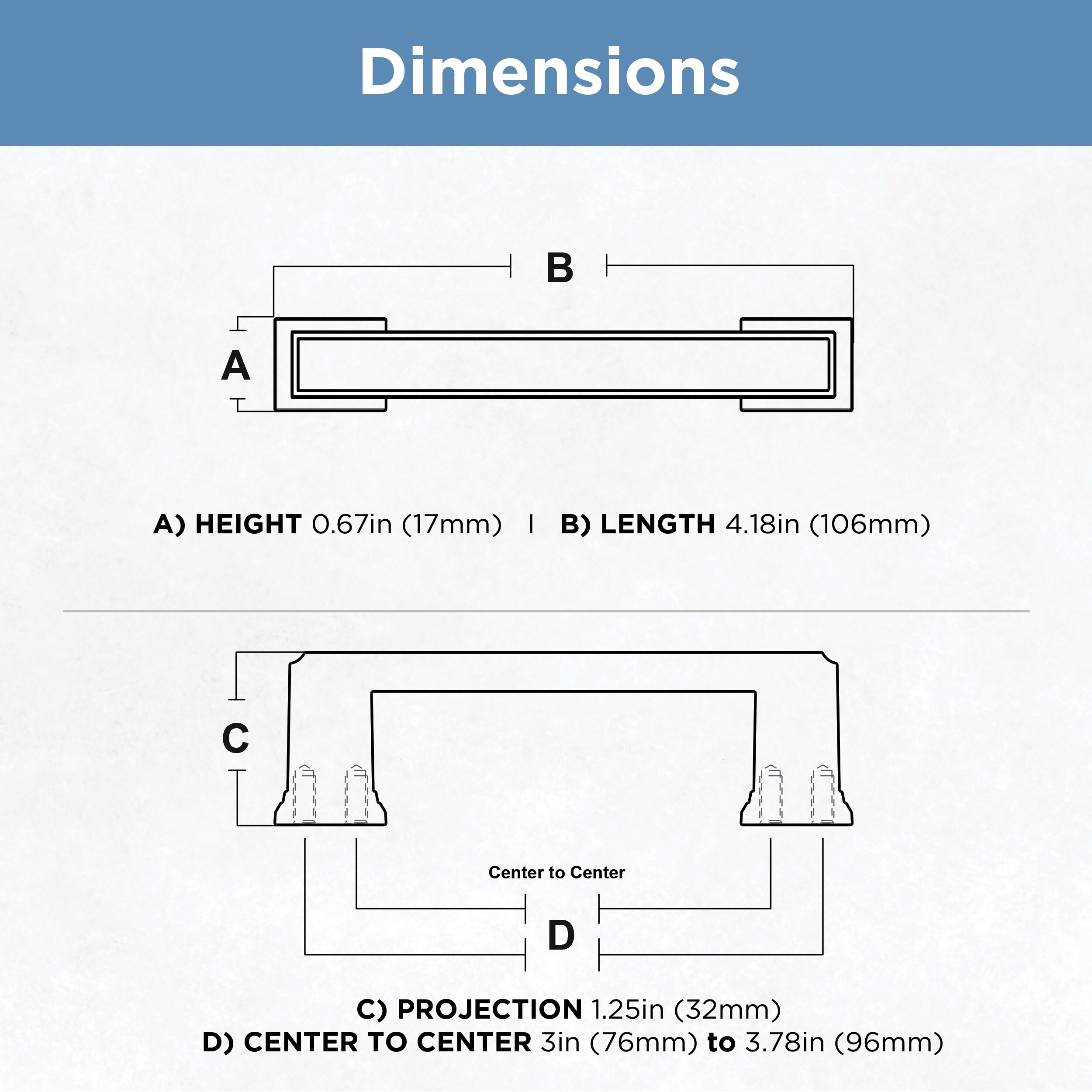 Brainerd Rounded Square 3-in Center to Center Matte Black