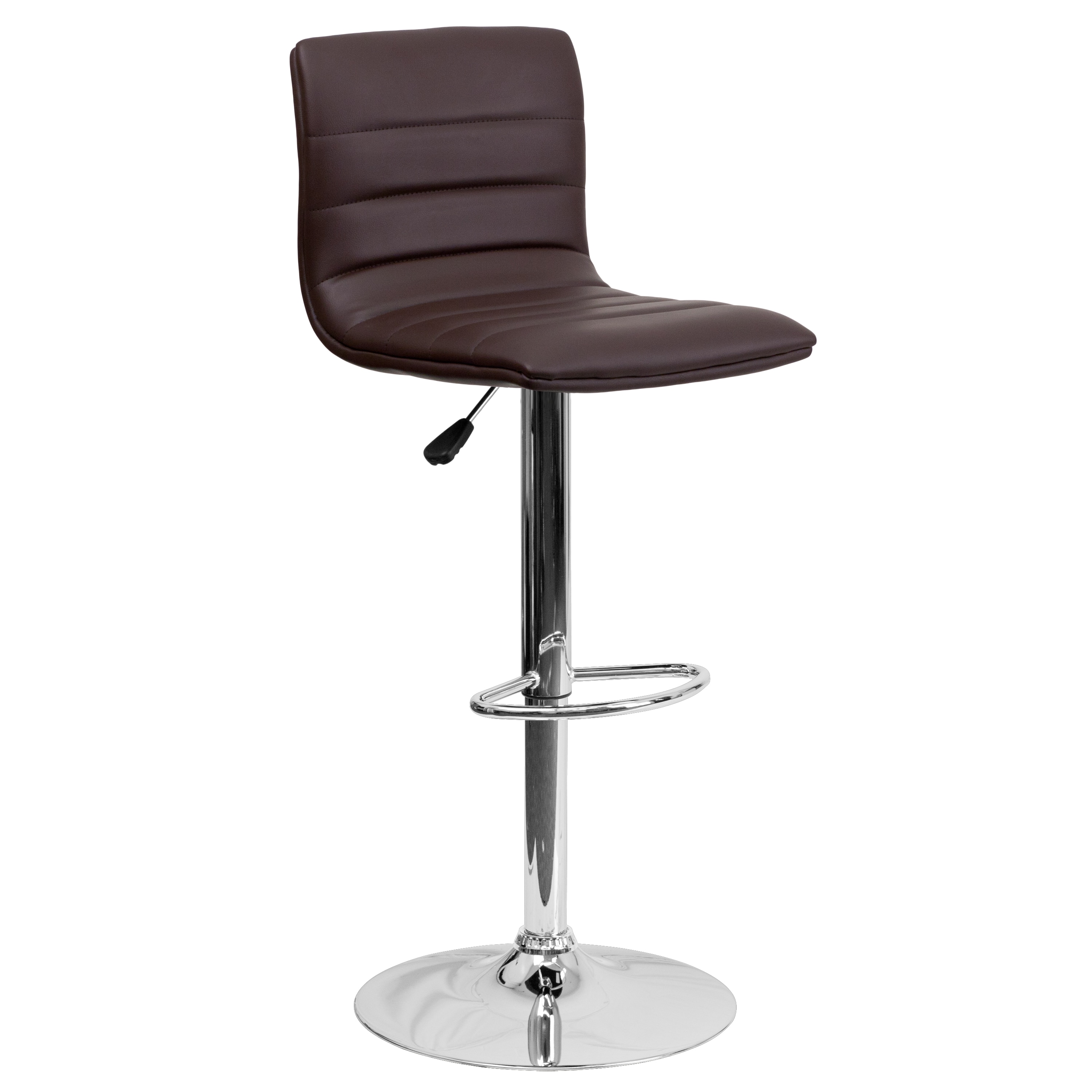 Flash Furniture 847254024860 Brown 24.0-Inches H Adjustable Height Counter height Square seat Upholstered Swivel Metal Bar Stool and Back