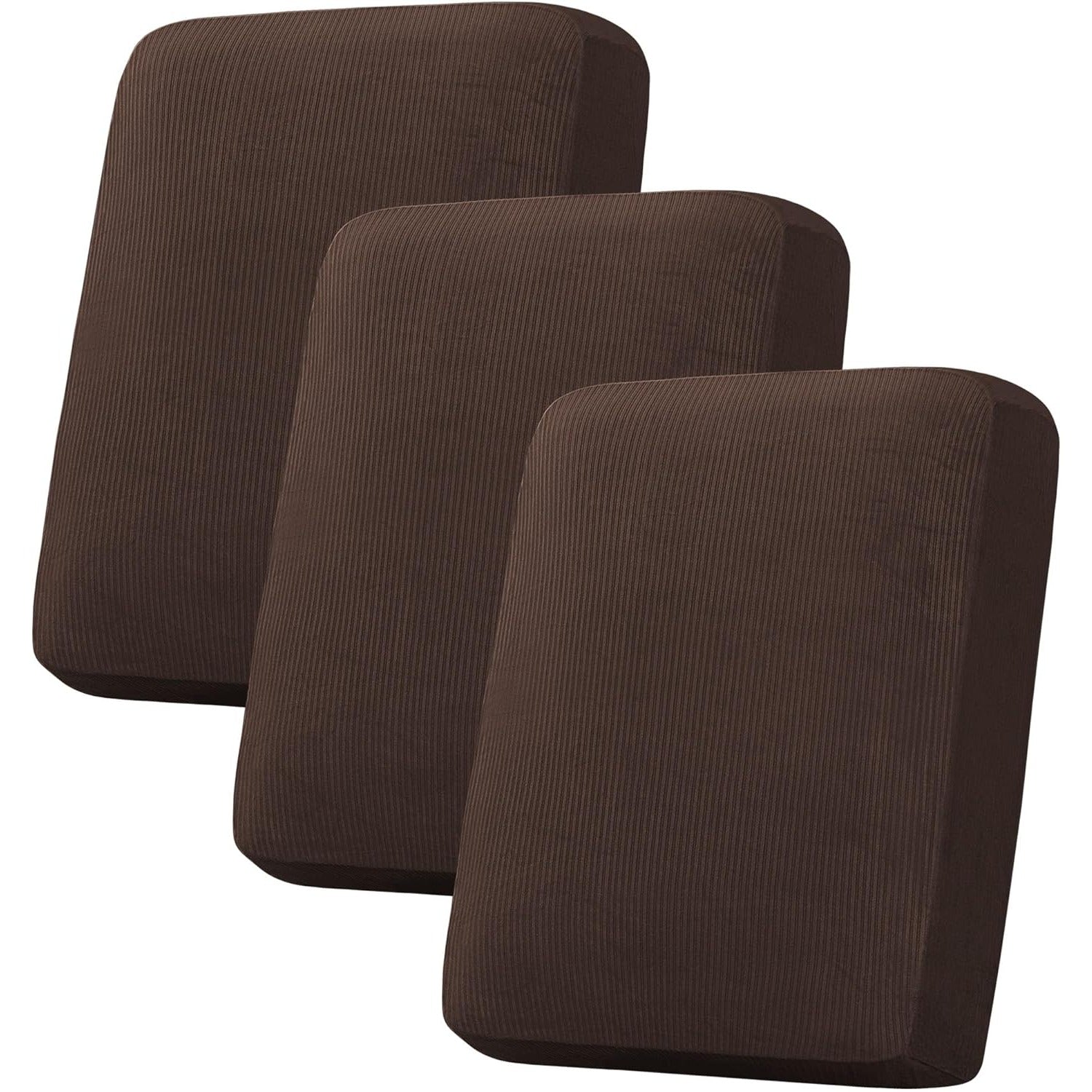 H.Versailtex - Velvet Stretch Cushion Cover Striped Brown Fits 196295 x 216305 x 210