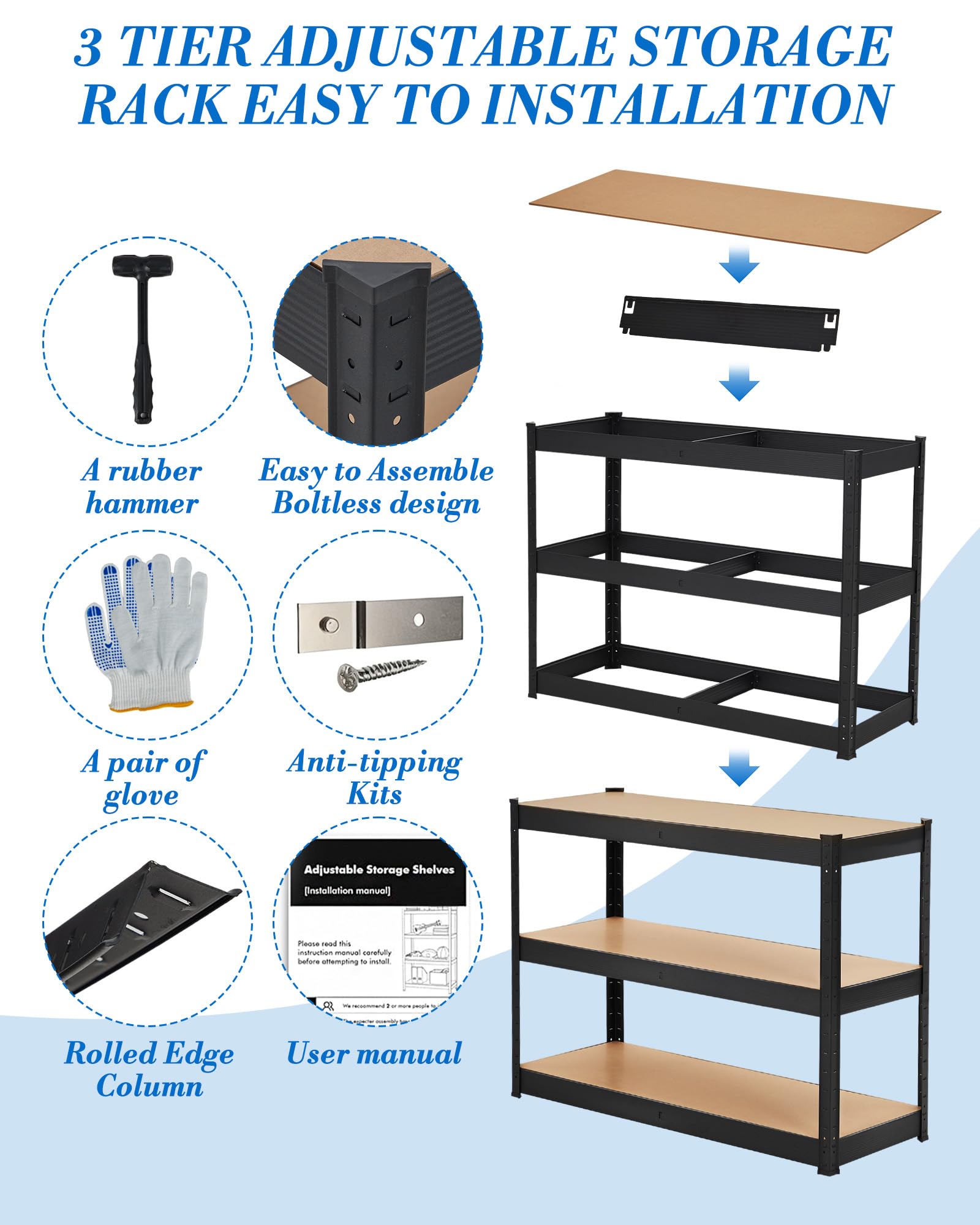 GarveeLife 4E2-CWJ-0407006 Free-Standing-Shelving - View #5