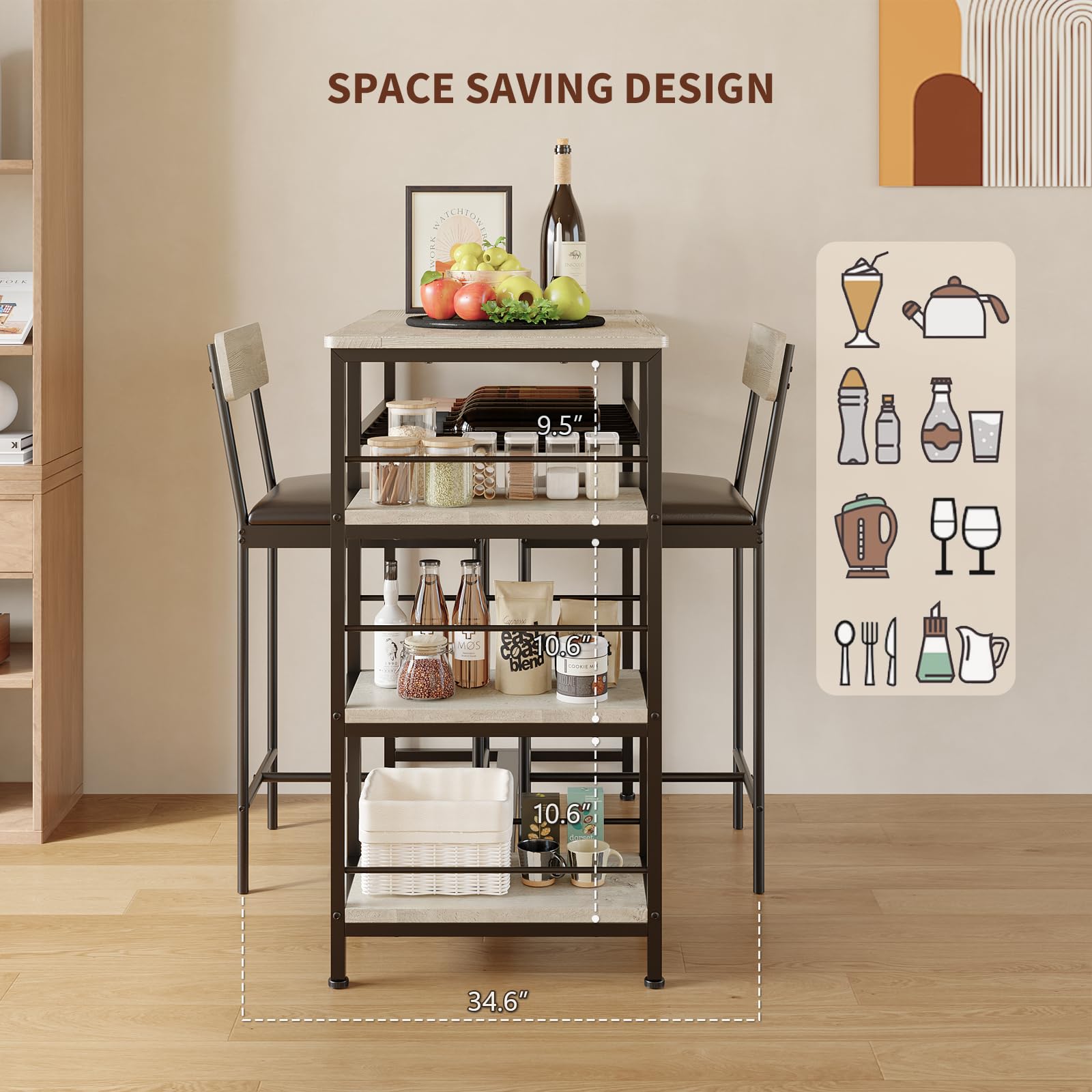 GarveeLife LROY-T1AVV86GSPOEMC Dining-Tables - View #3