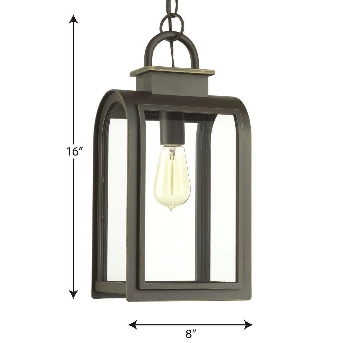 Oil Rubbed Bronze 16" Farmhouse Pendant Light with Clear Glass