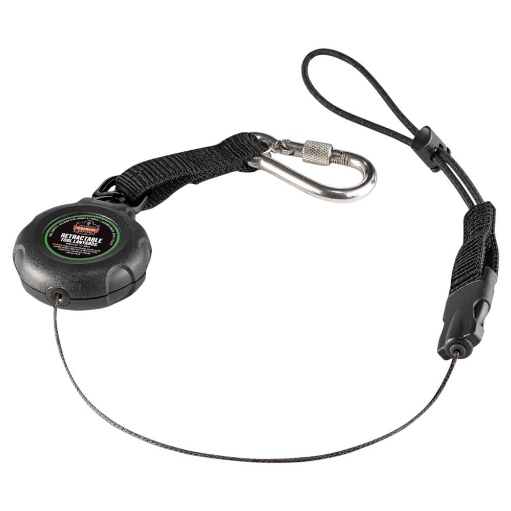 Squids 19301 Ergodyne 3001 Retractable Single Carabiner W Loop End- 2lbs, Black, Standard