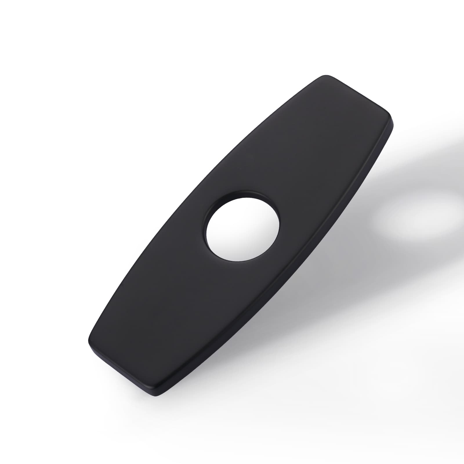 ALEASHA 6.4-in Stainles Steel 1-Hole or 3-Hole Bathroom Sink Faucet Deck Plate Escutcheon in Matte Black