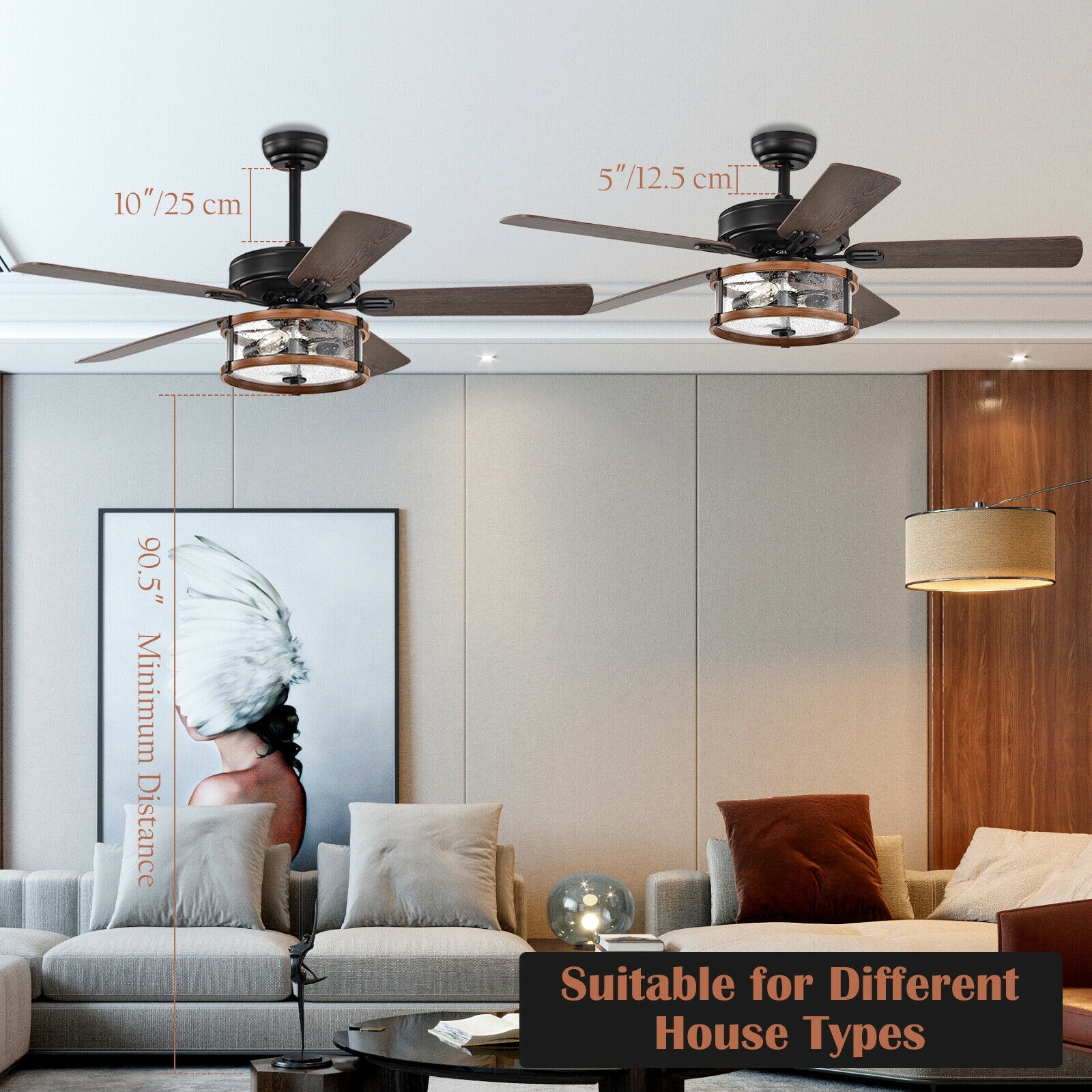 Forclover WYL2-C5265BK Ceiling-Fans - View #6