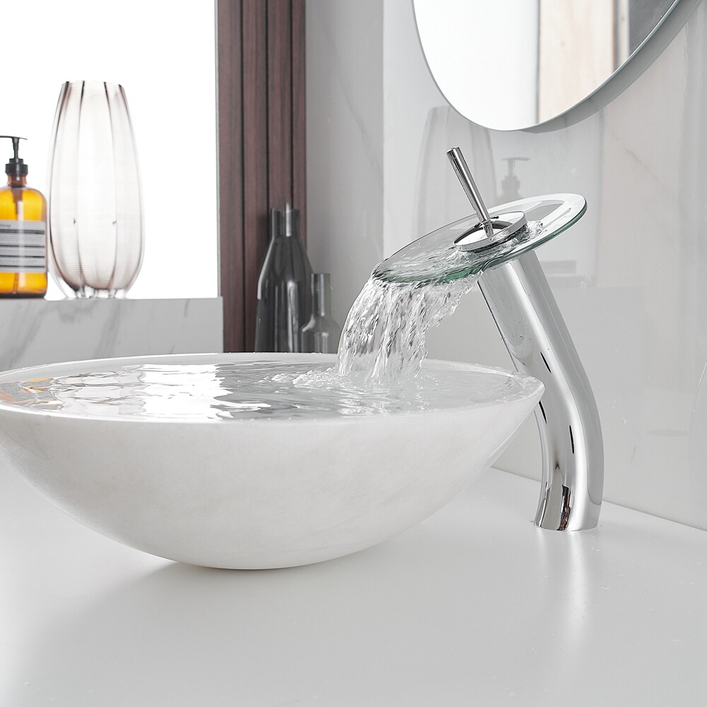 Polished Chrome Waterfall Single Handle Vessel Sink Faucet