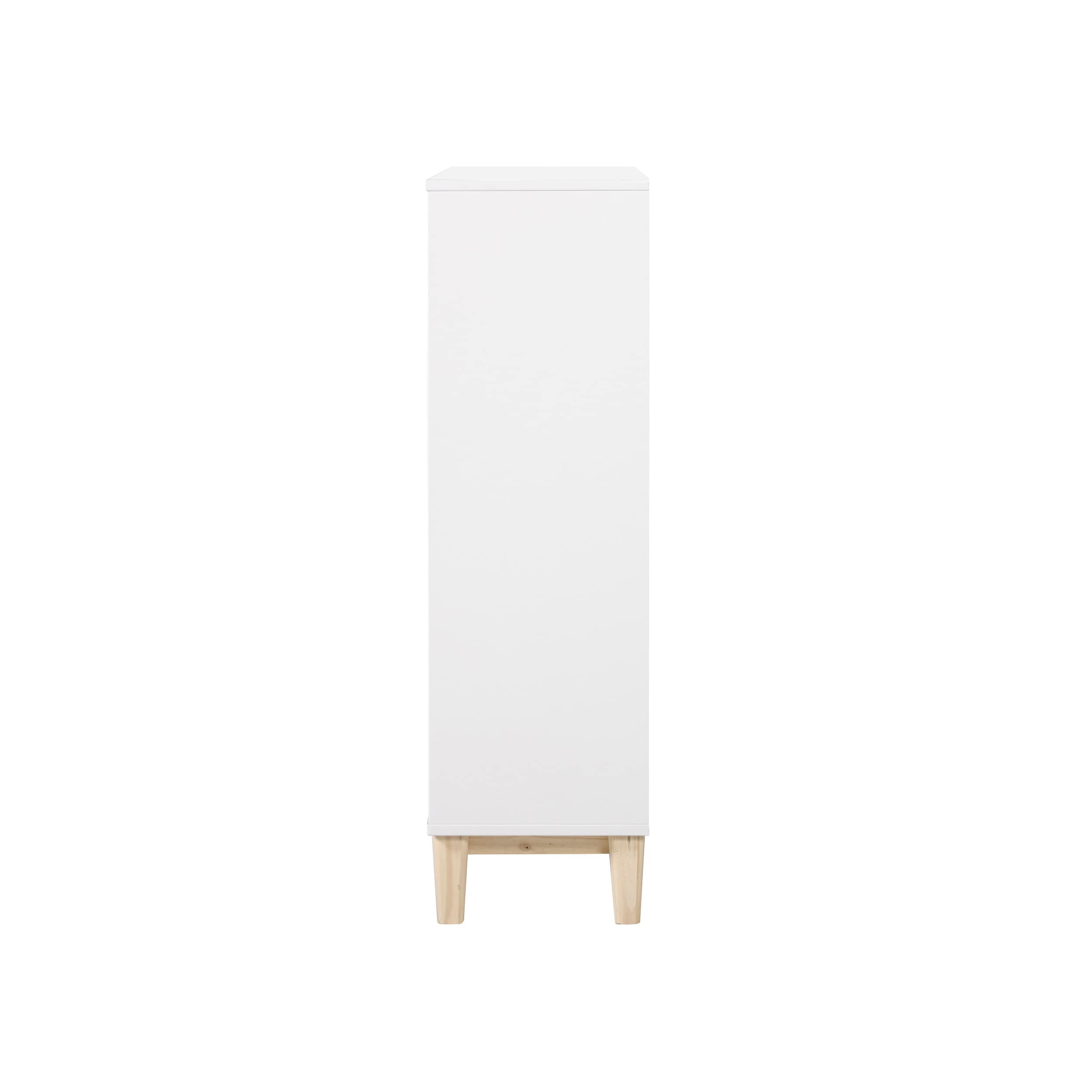White Wood 48" Adjustable 3-Shelf Kids Bookcase