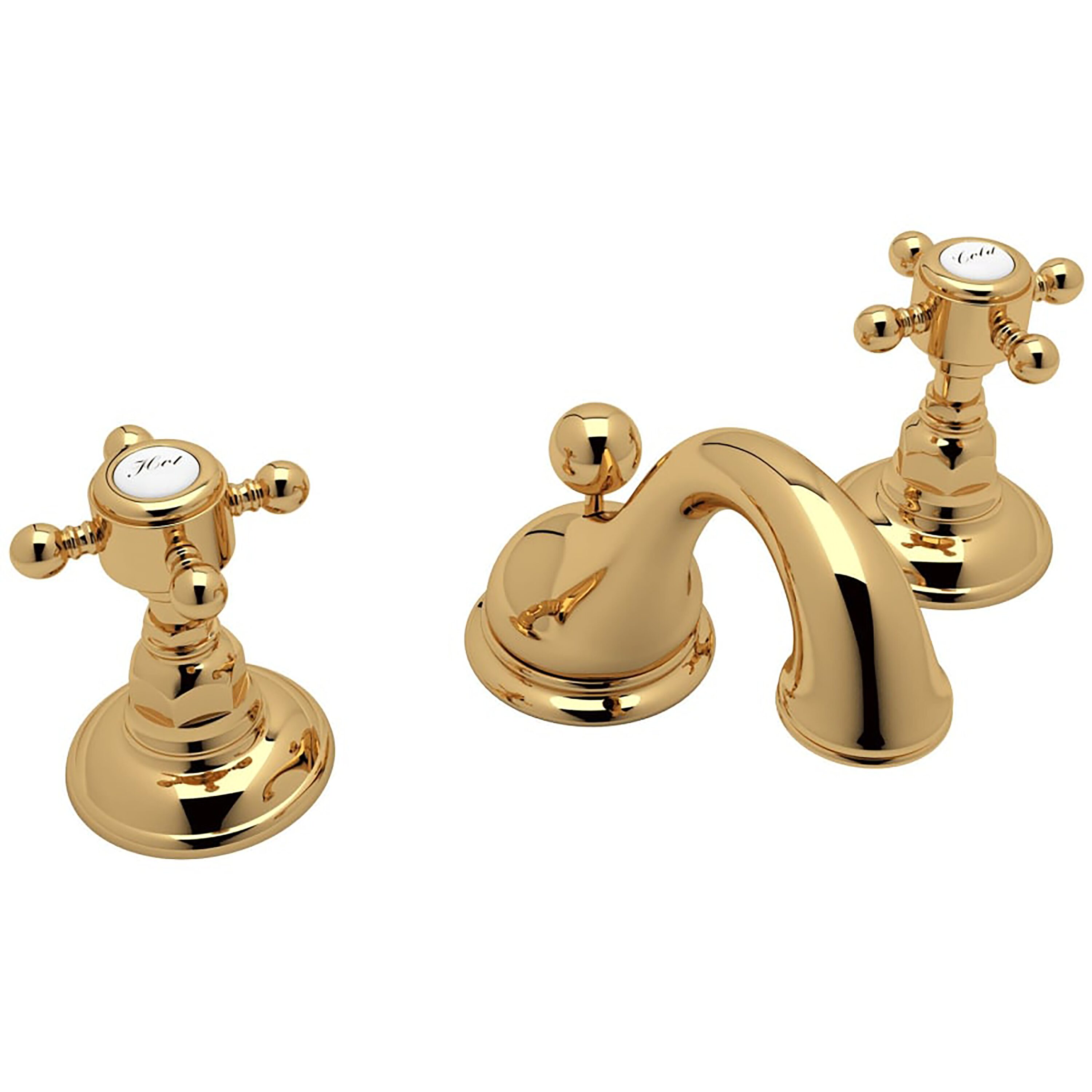 Rohl A1408XMIB-2 Italian Brass Widespread 2-Handle Bathroom Sink Faucet with Drain