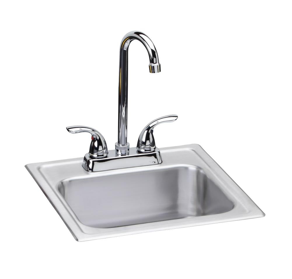 All Stainless 3 compartment 15x15 Small Sink w 15Drain Board LT