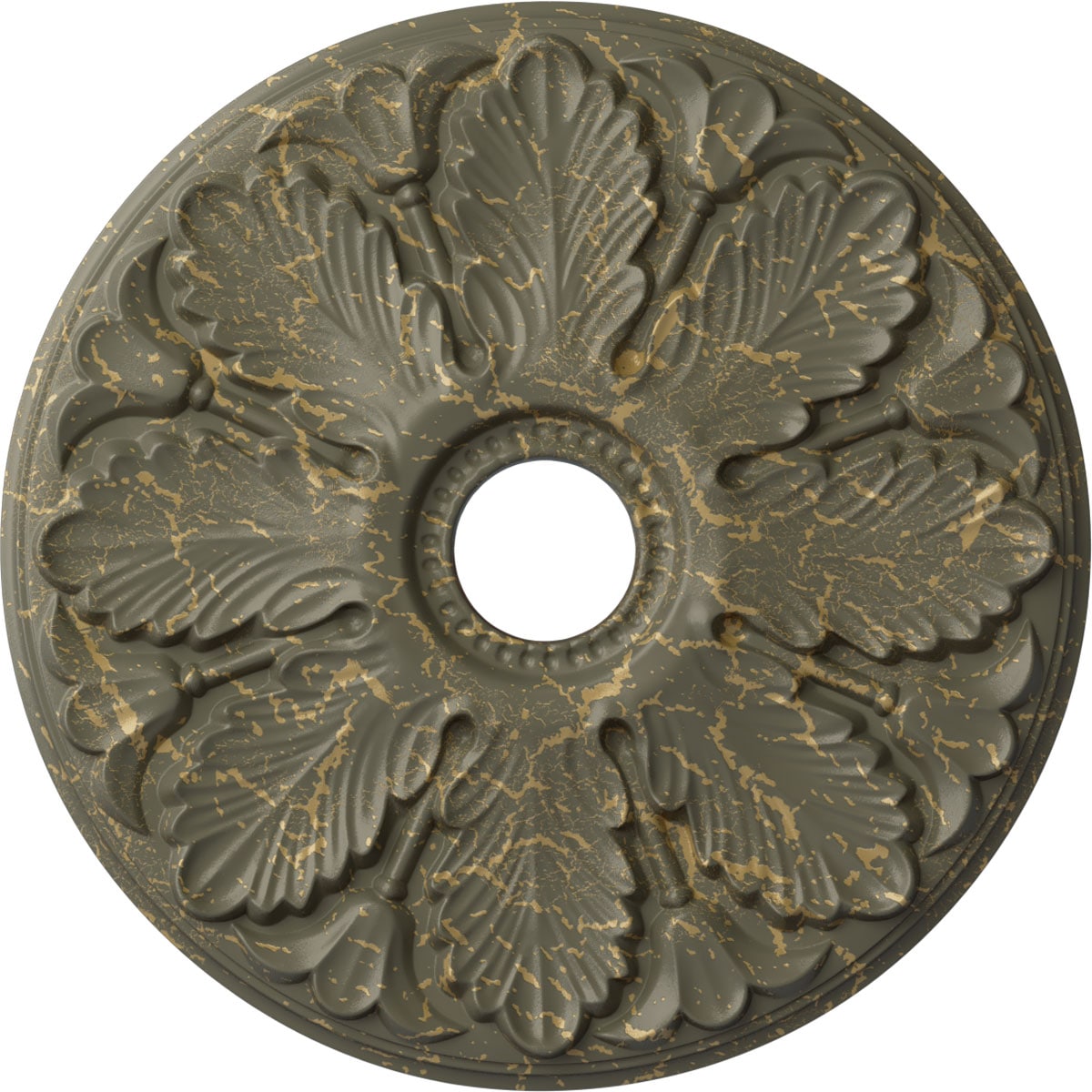 Ekena Millwork CM24MIWHC Milan 24.5-in W x 24.5-in L Painted Witch Hazel Crackle Polyurethane Whole Ceiling Medallion