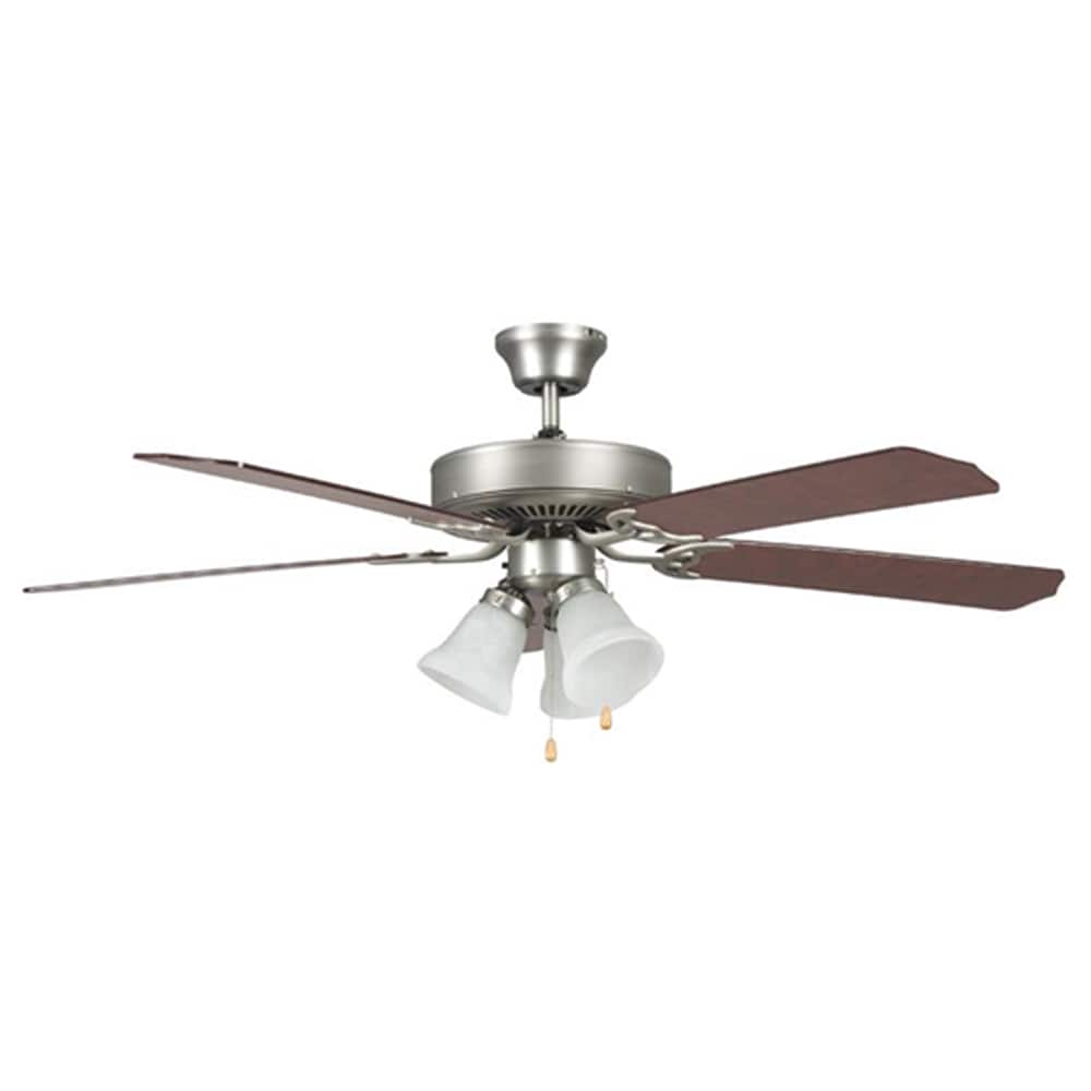 eLIGHT 2052 Essential 52-in Brushed Nickel Indoor Ceiling Fan with Light (5-Blade)