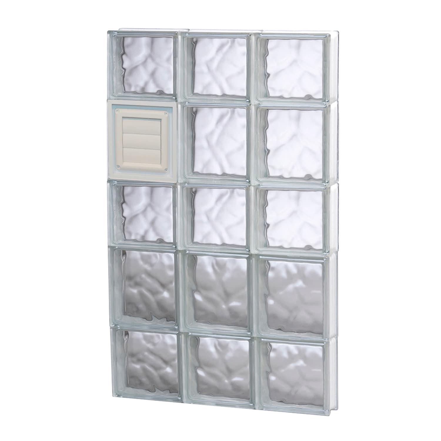 REDI2SET D1834DC Wavy Glass 17-1/4-in x 32-3/4-in Frameless Replacement Dryer vent Glass Block Window