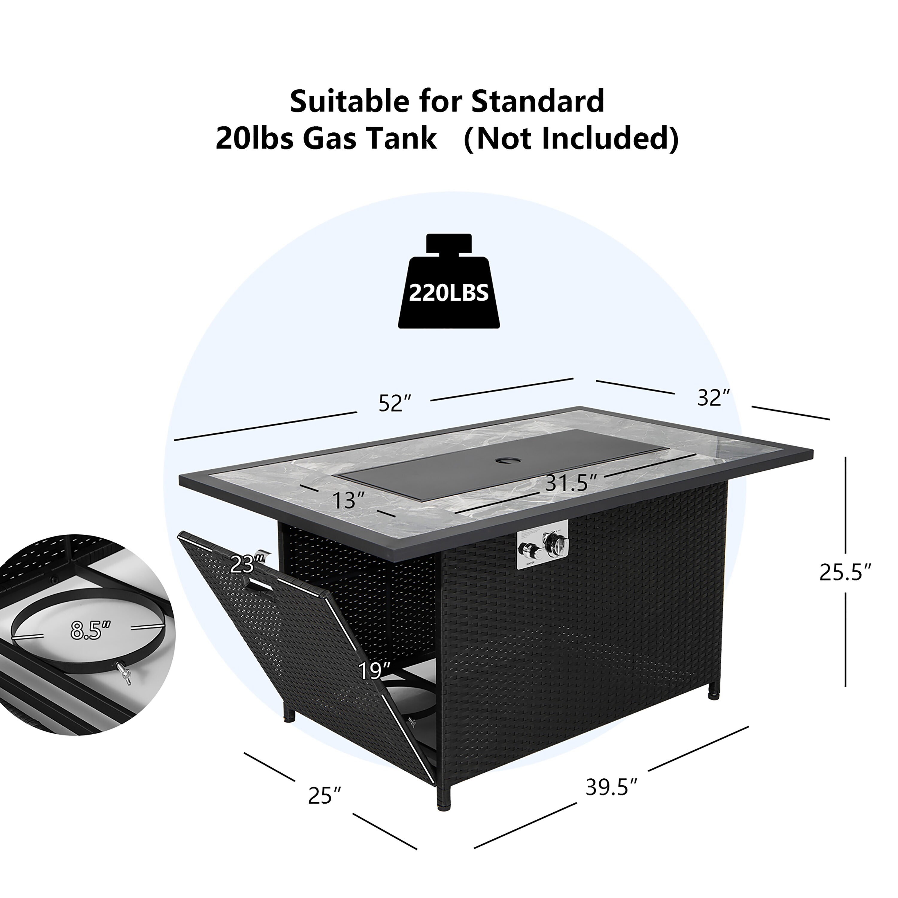 Costway NP10343DK Outdoor-Gas-Firepits - View #8