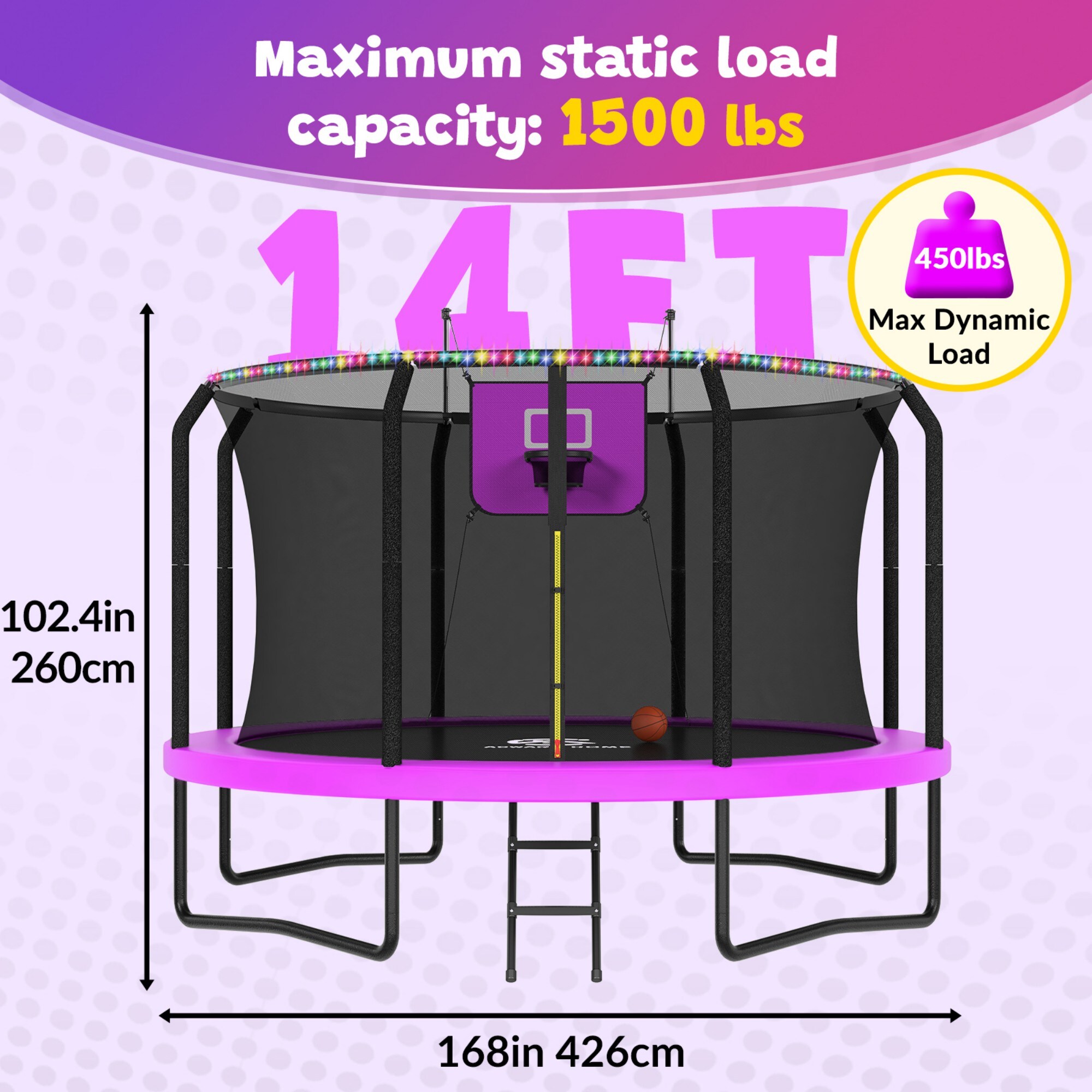 Jumpfly AC-ZWT-PU-14FT-4G trampolines - Thumbnail View #2