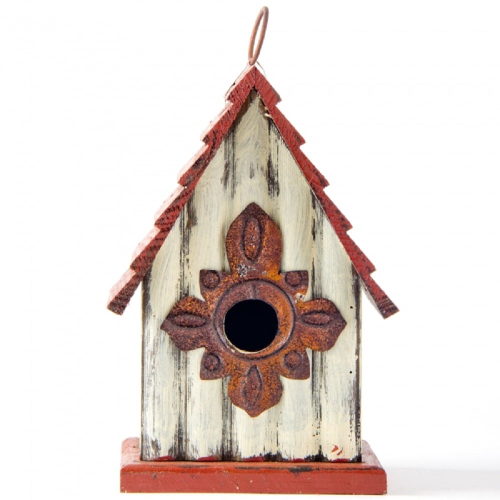 Glitzhome GH1419002227 9-Inches H Multi Wood Decorative Bird House