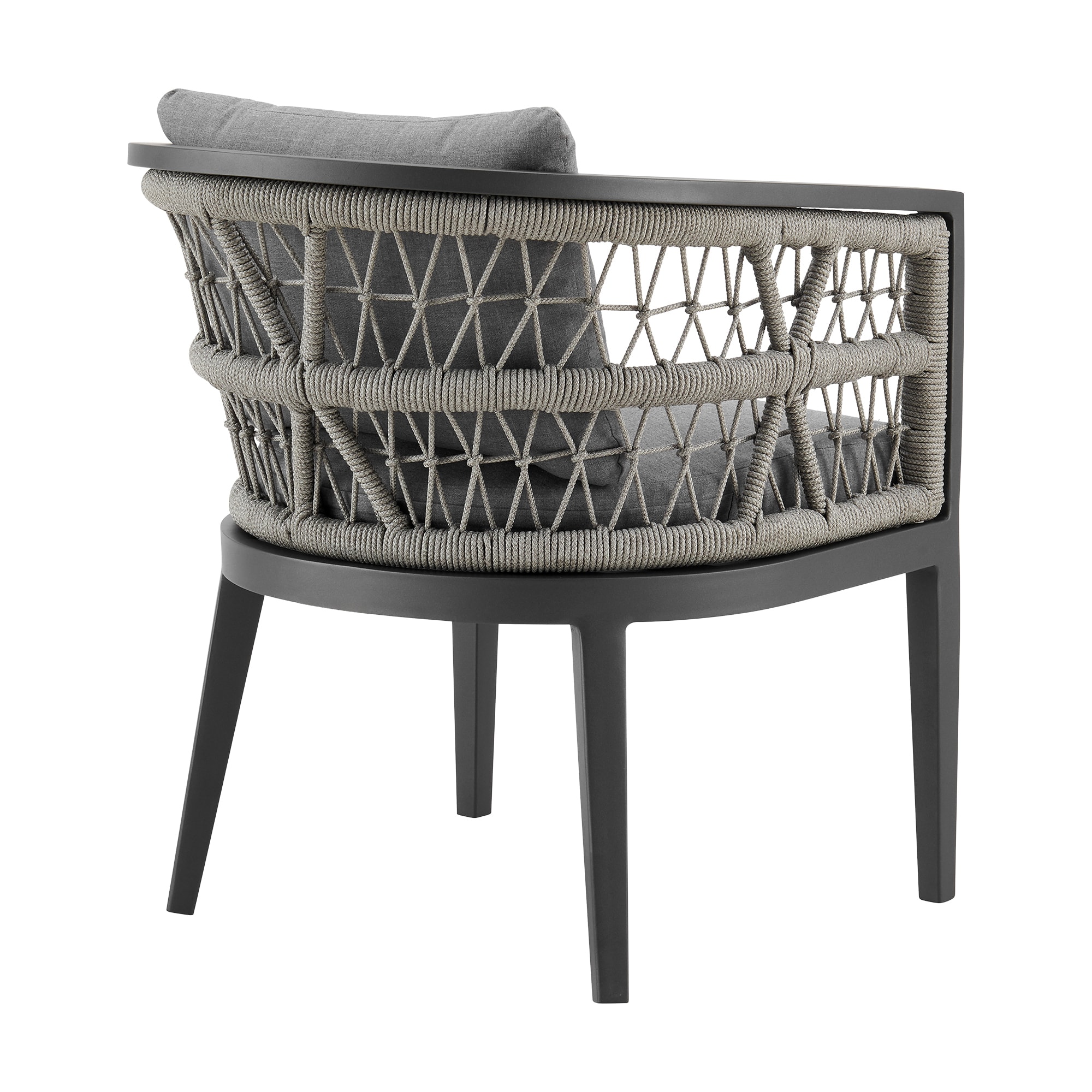 Zella Gray Aluminum Outdoor Dining Arm Chair with Cushions