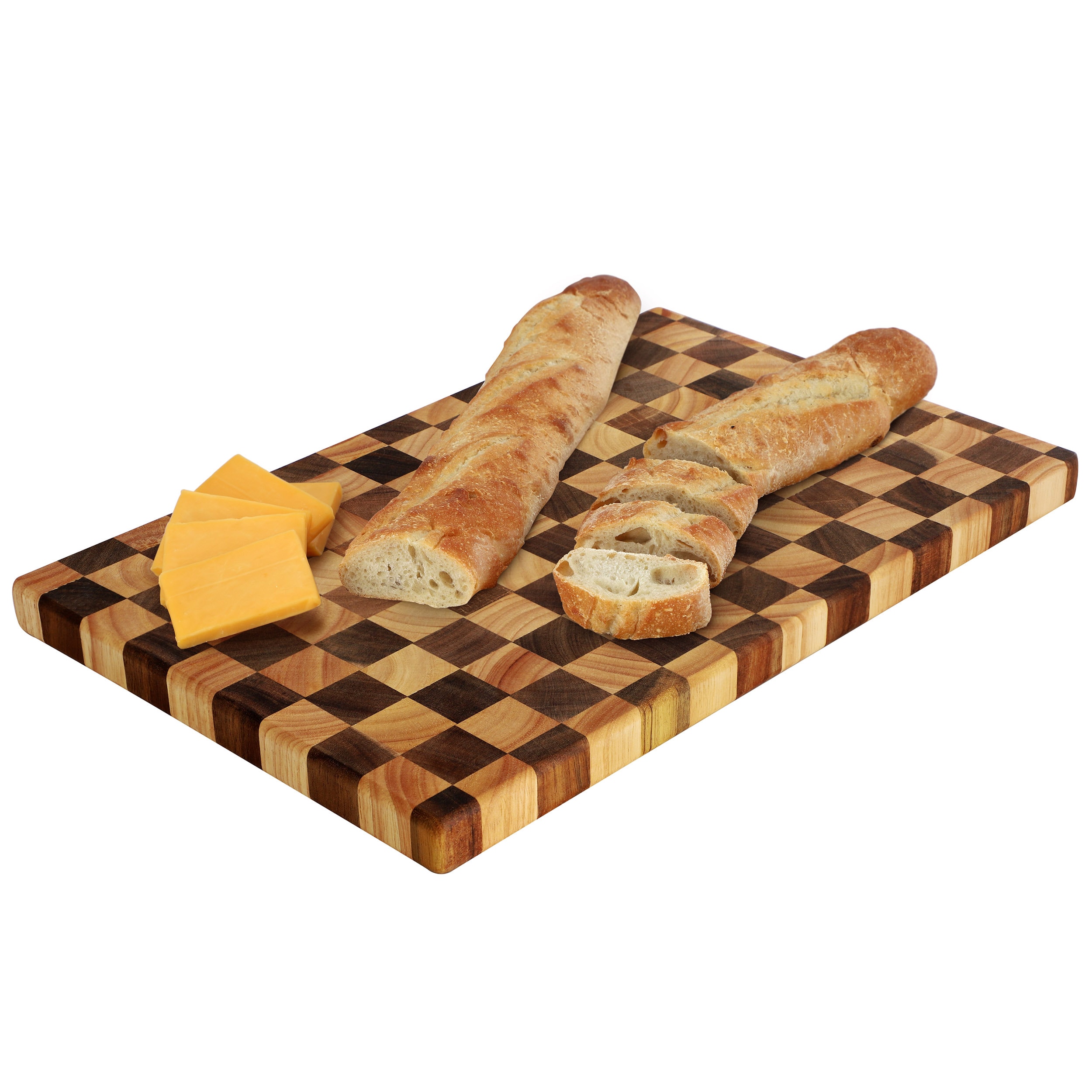 MegaChef  16.5 x 10.5 Inch Acacia Wood and Rubber Wood Checkered Cutting Board