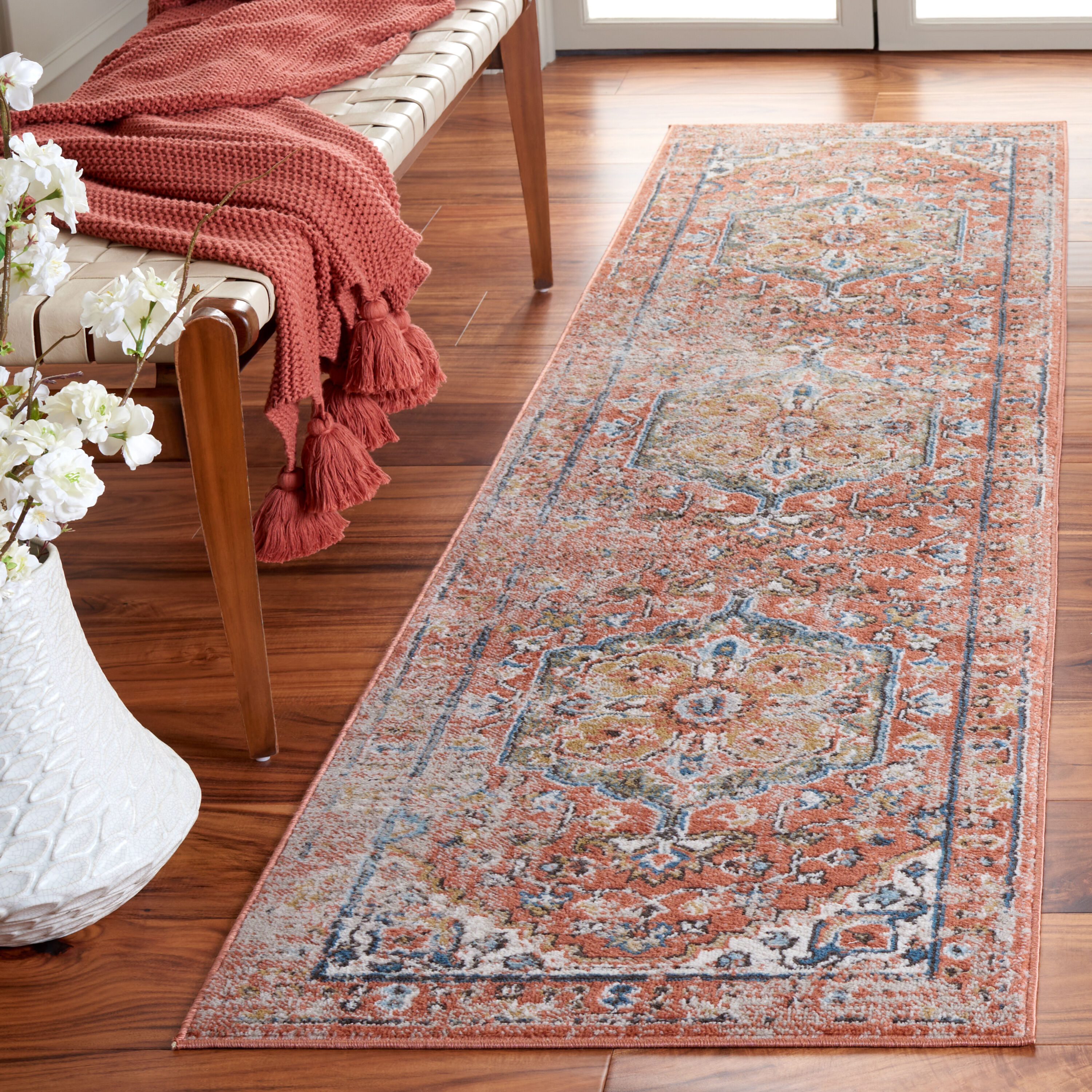 Cornelia Crn208P Rust 2ft-2in x 8ft Runner Rug
