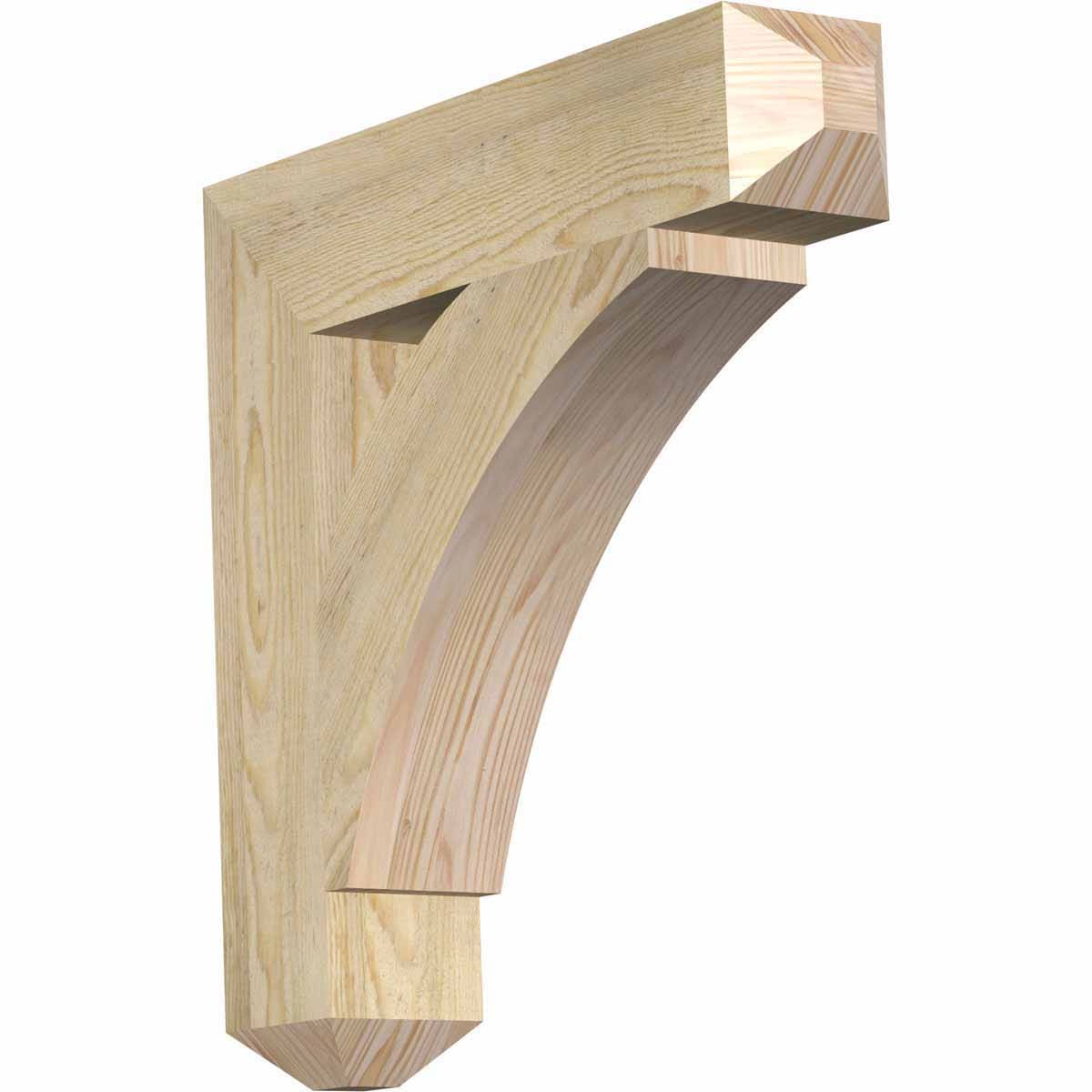 Ekena Millwork BKT04X20X20THR04RDF Thorton craftsman rough sawn 4-in x 20-in x 20-in Douglas fir Brown Wood Standard bracket