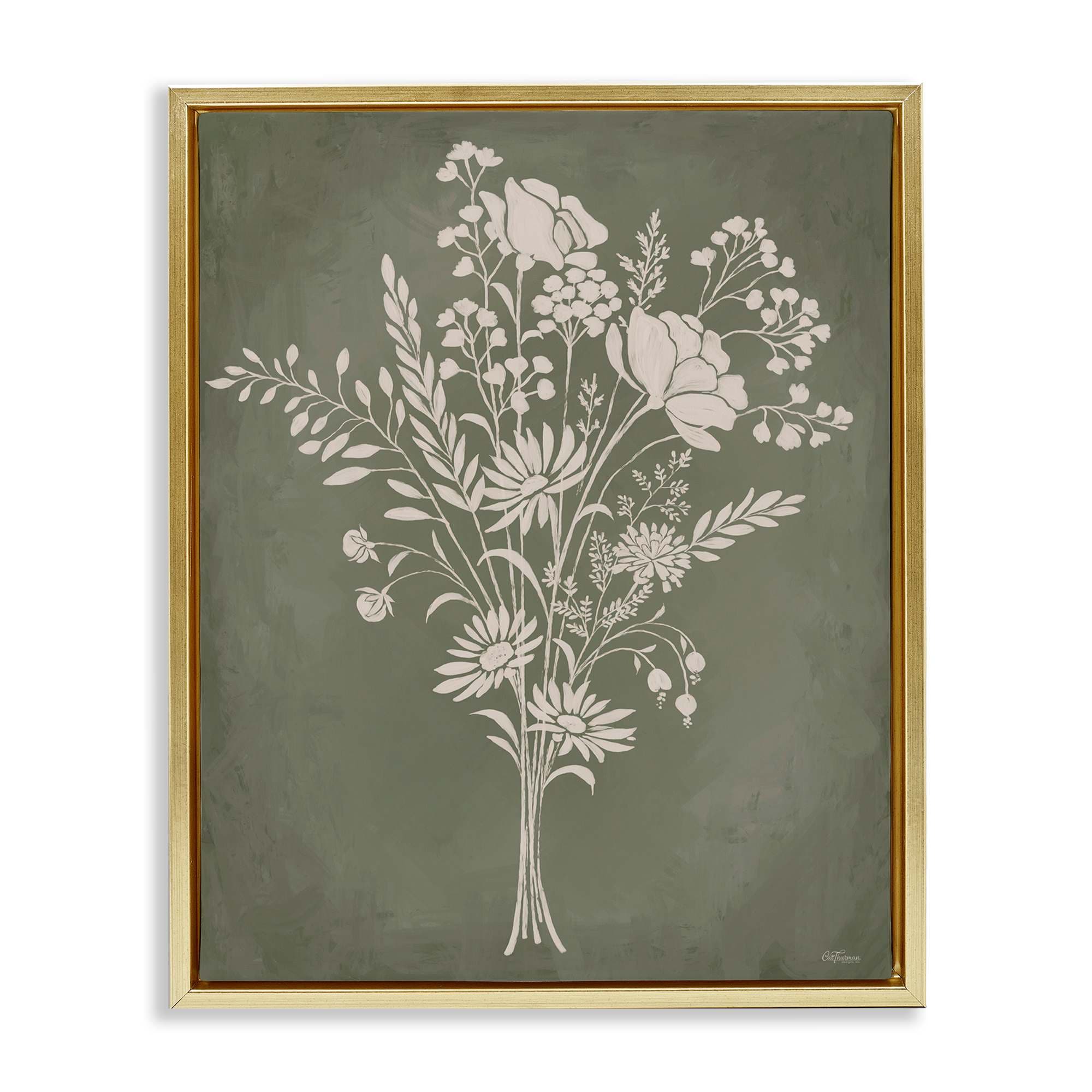 Stupell Industries BT-602-FFG-24X30 Wildflower Impression Bundle Floating Frame design by Cat Thurman Designs