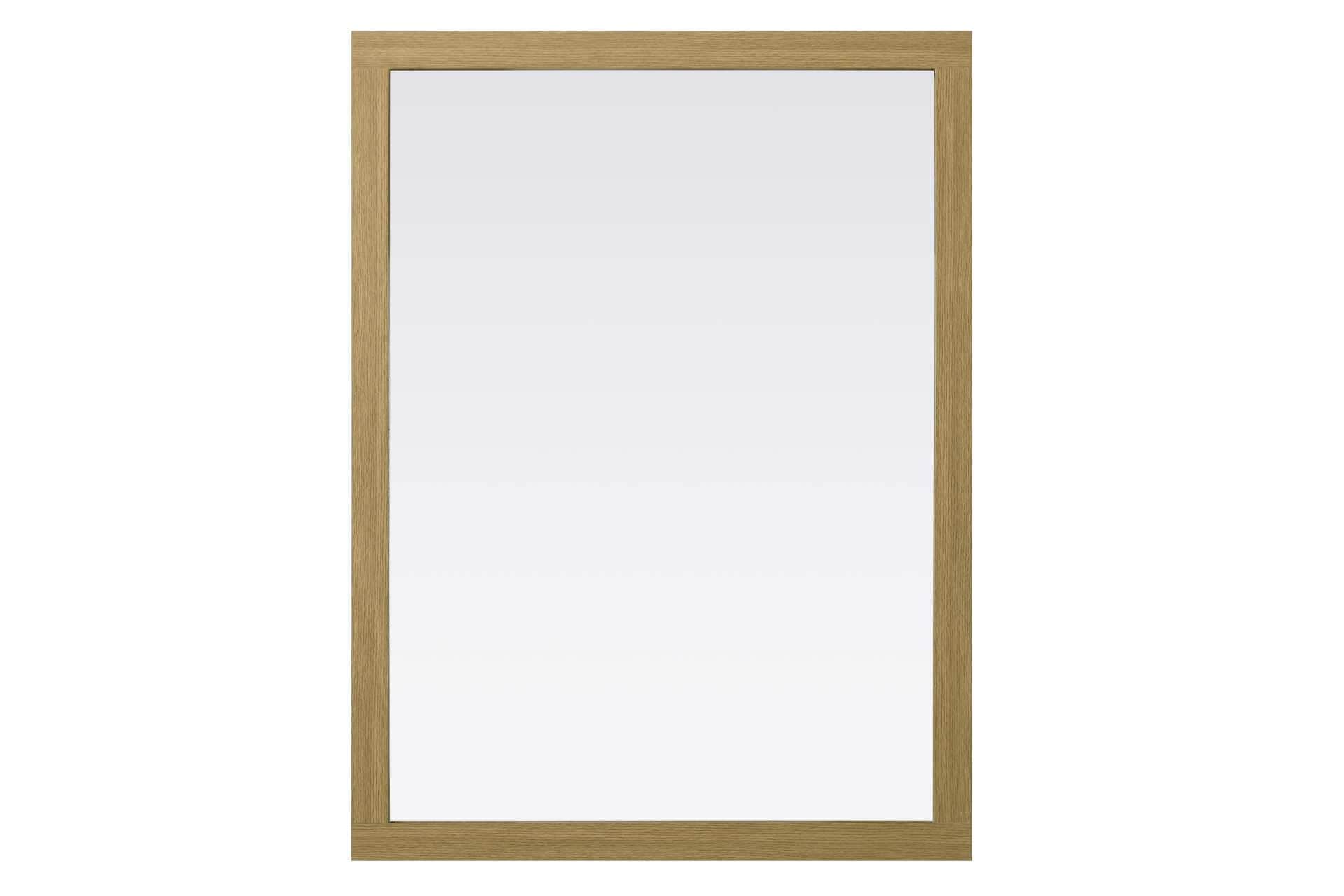Simply Living Home Liora Rectangle Wood Mirror 48 x 36 in Honey Brown