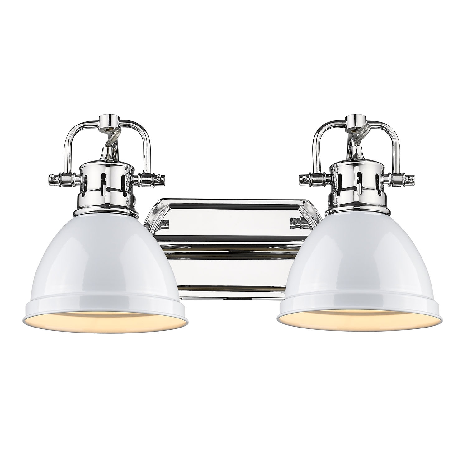 Golden Lighting 3602-BA2 CH-WH Duncan 16.5-in 2 -Light Polished White Industrial Vanity light