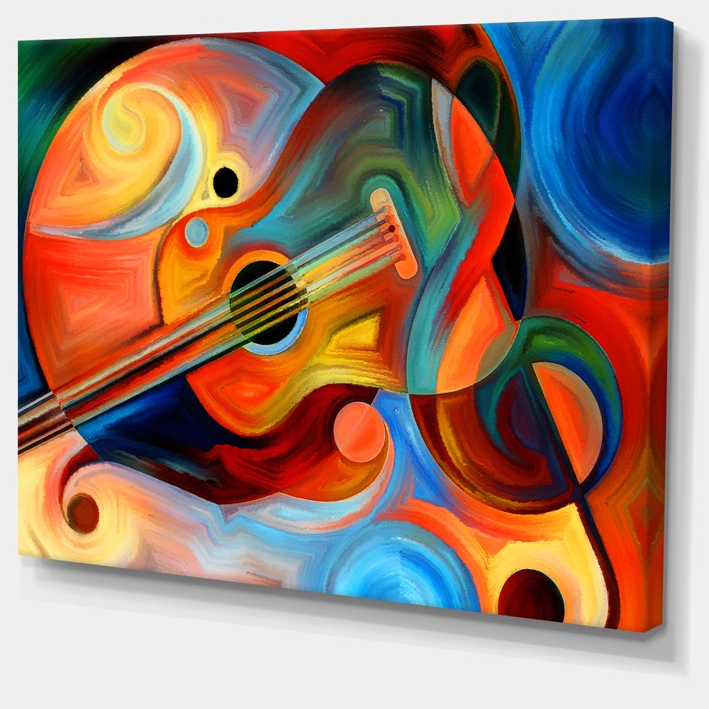 Designart Music and Rhythm- Abstract Canvas Art Print in the Wall Art ...