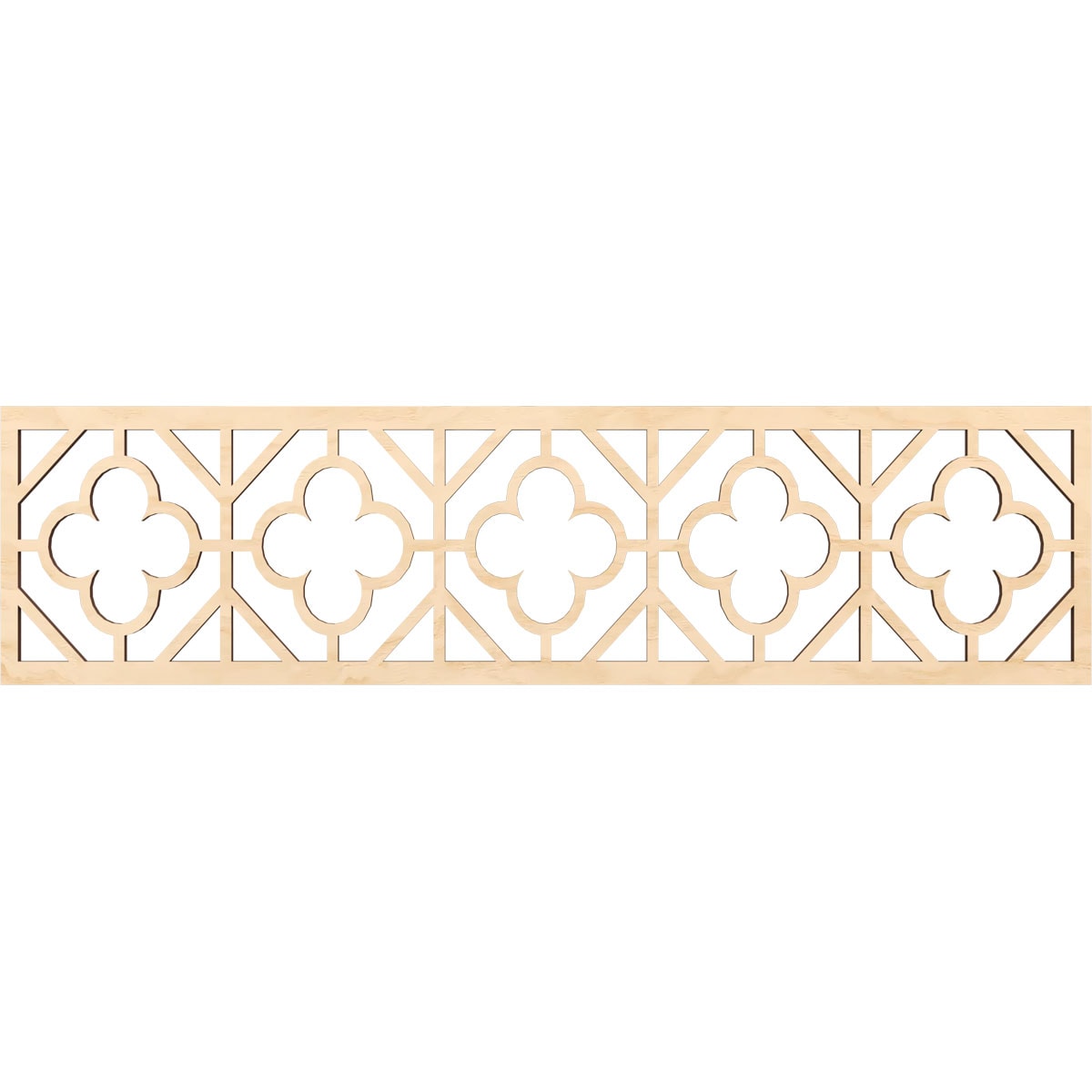 Ekena Millwork MLDB12X47HAZBI Hazelton Fretwork Flat Trim 12-in x 3.92-ft Birch Brown Unfinished 2156221 Pierced Wall Panel Moulding
