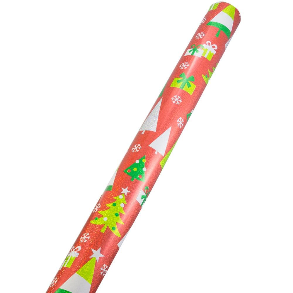 JAM Paper Christmas Wrapping Paper 20 Sq Ft Painted Christmas Trees -  Office Depot