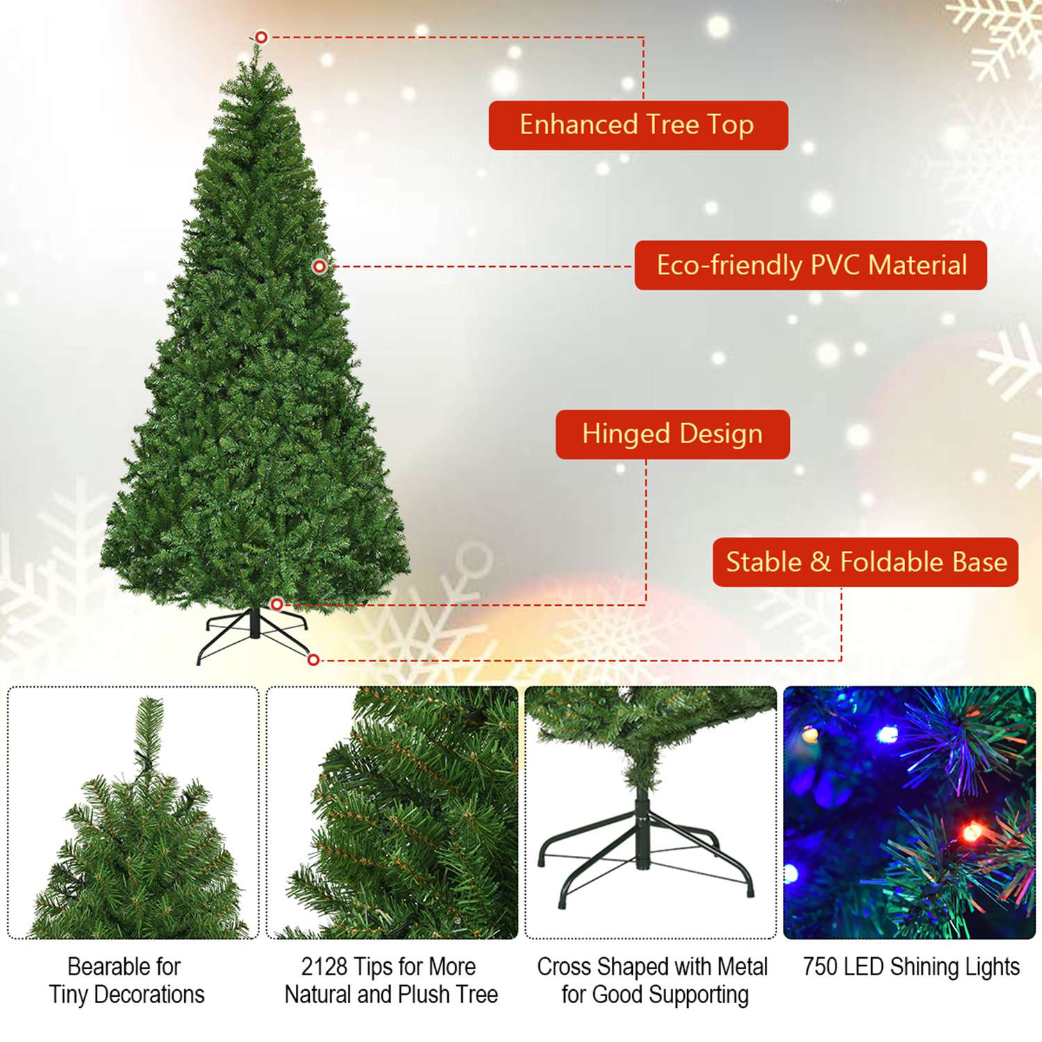 Costway CSHY000383 Artificial-Christmas-Trees - View #10