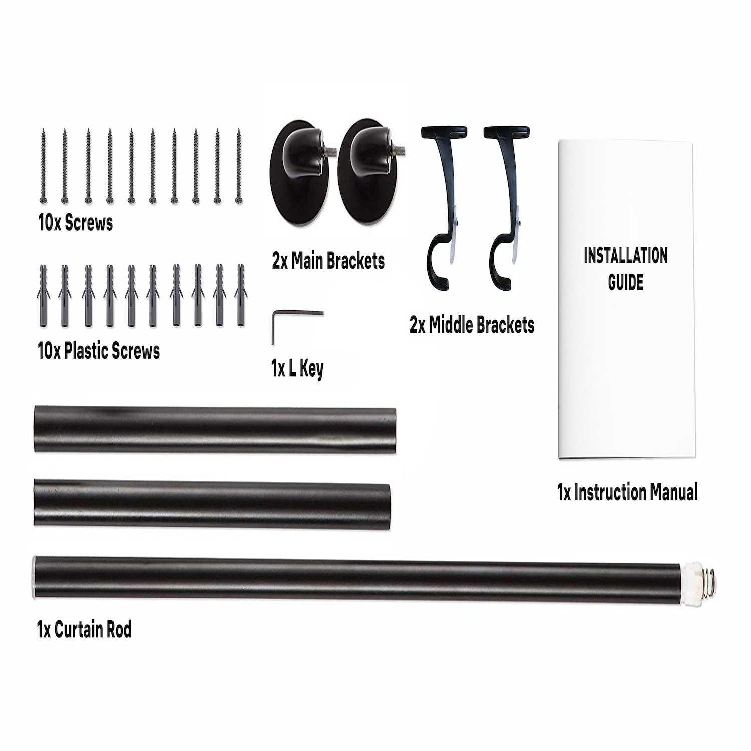 HLC.me WRP-BLK86 Curtain-Rods - View #2