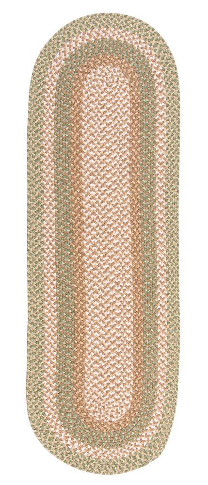 Colonial Mills FM69R024X072 Pattern Made 2 X 6 (ft) Braided Green Border Farmhouse/Cottage Runner