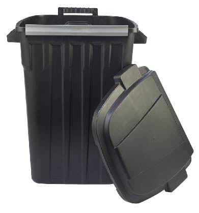 Blue Hawk 32-Gallons Black Plastic Wheeled Trash Can with Lid