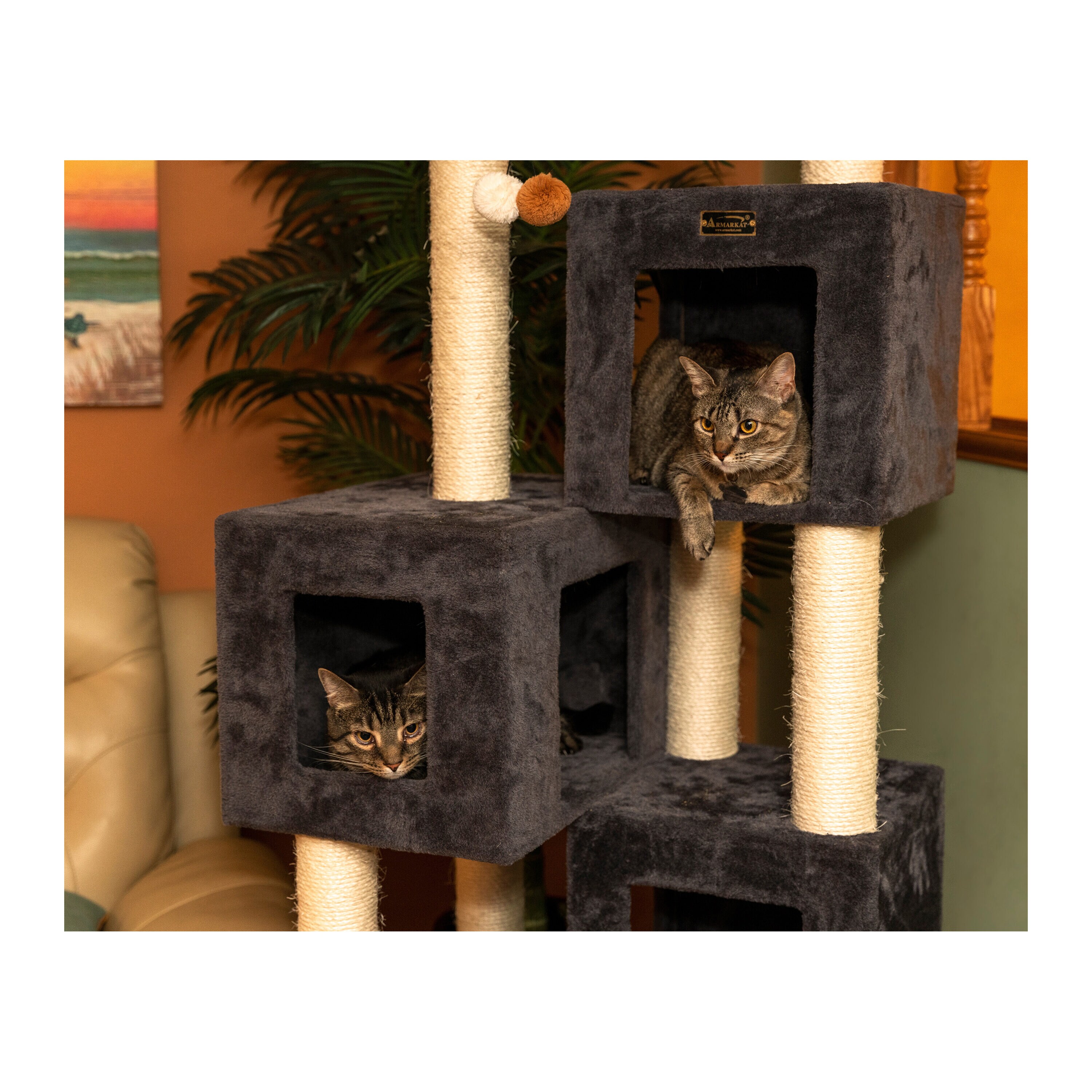 Armarkat 80in x 24in Offwhite Faux Fur Cat Tree in the Cat Trees & Scratchers department at